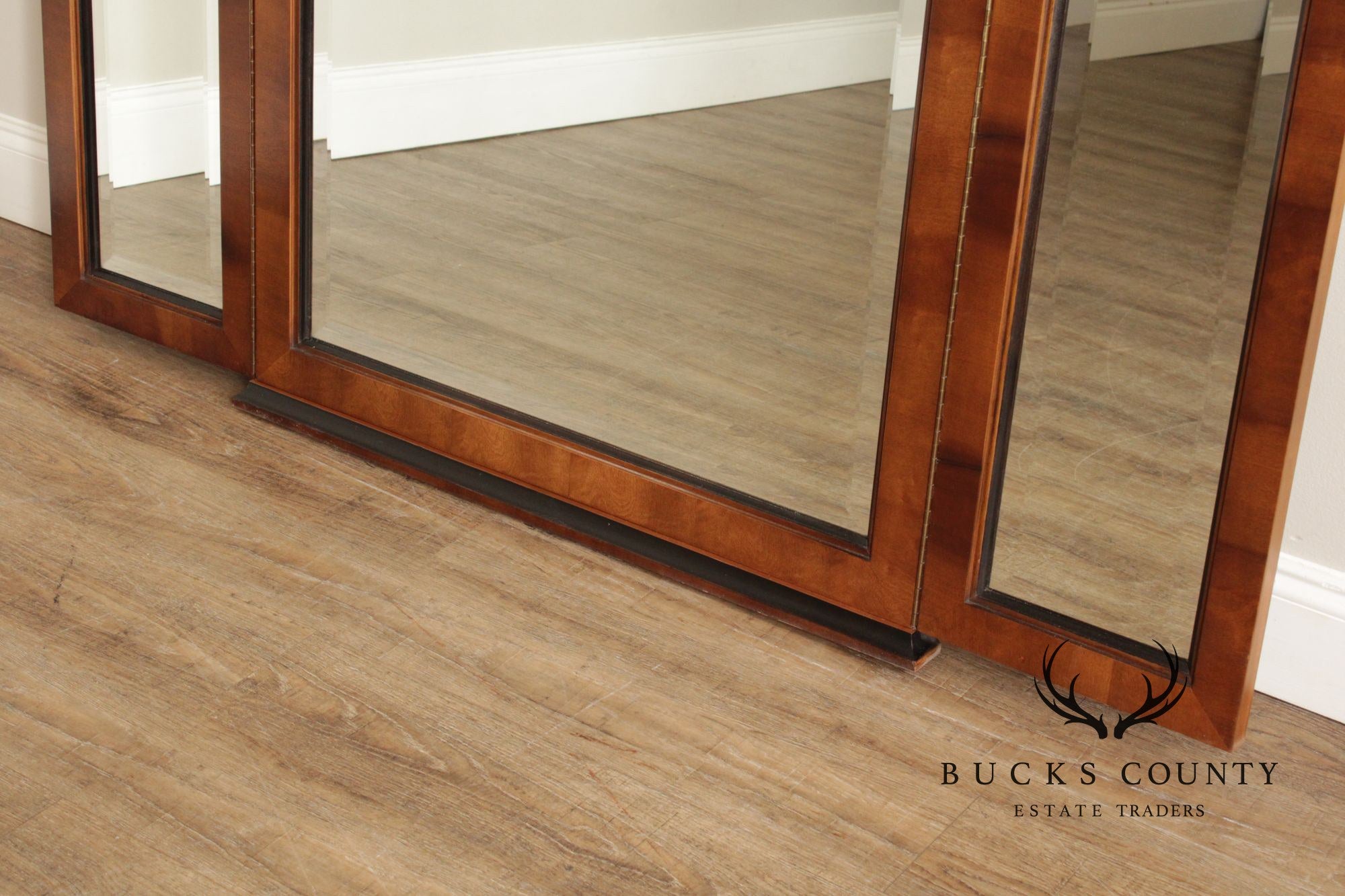 Century Furniture Empire Style Inlaid Tri-Fold Mirror