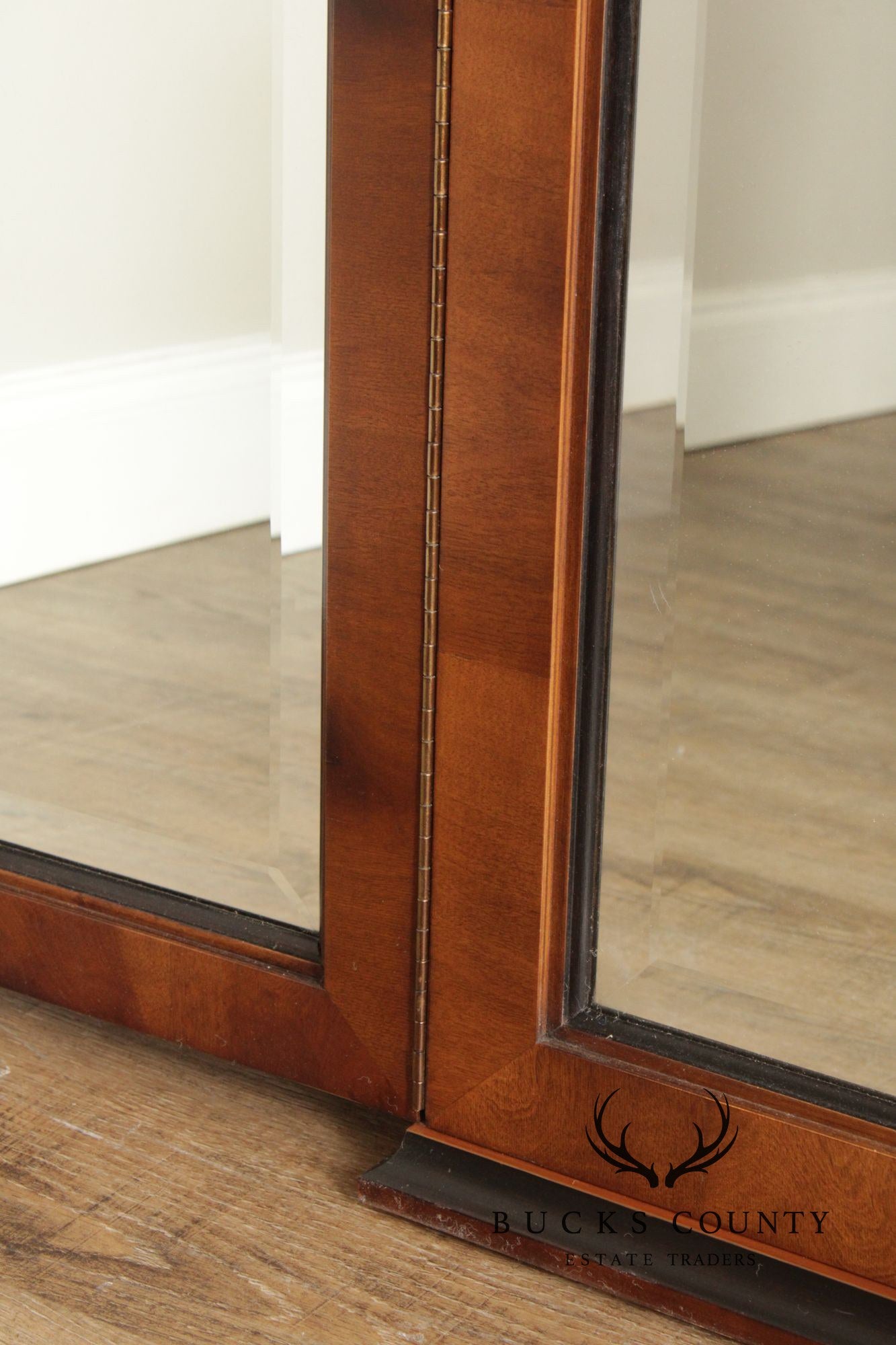 Century Furniture Empire Style Inlaid Tri-Fold Mirror