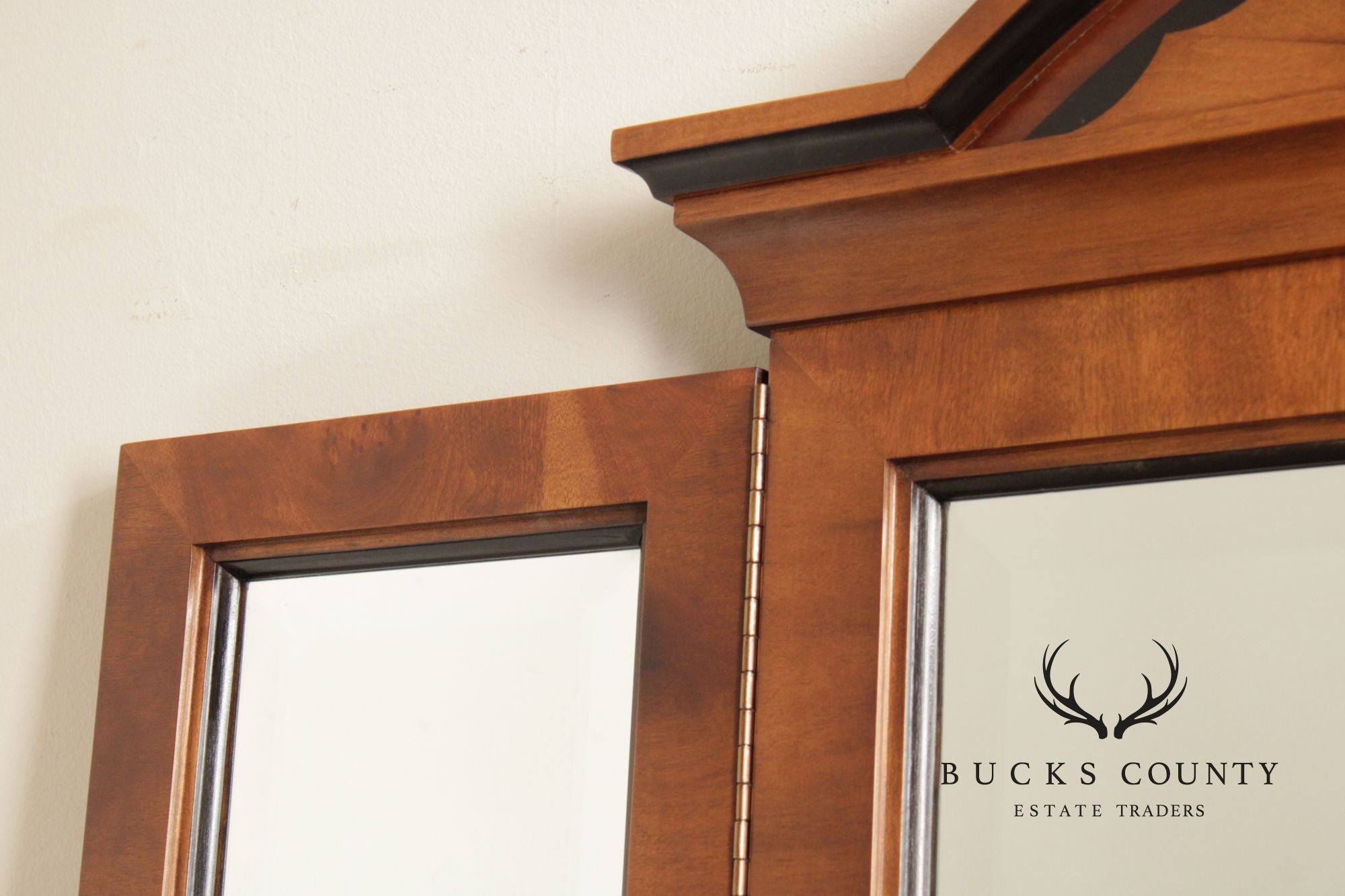Century Furniture Empire Style Inlaid Tri-Fold Mirror
