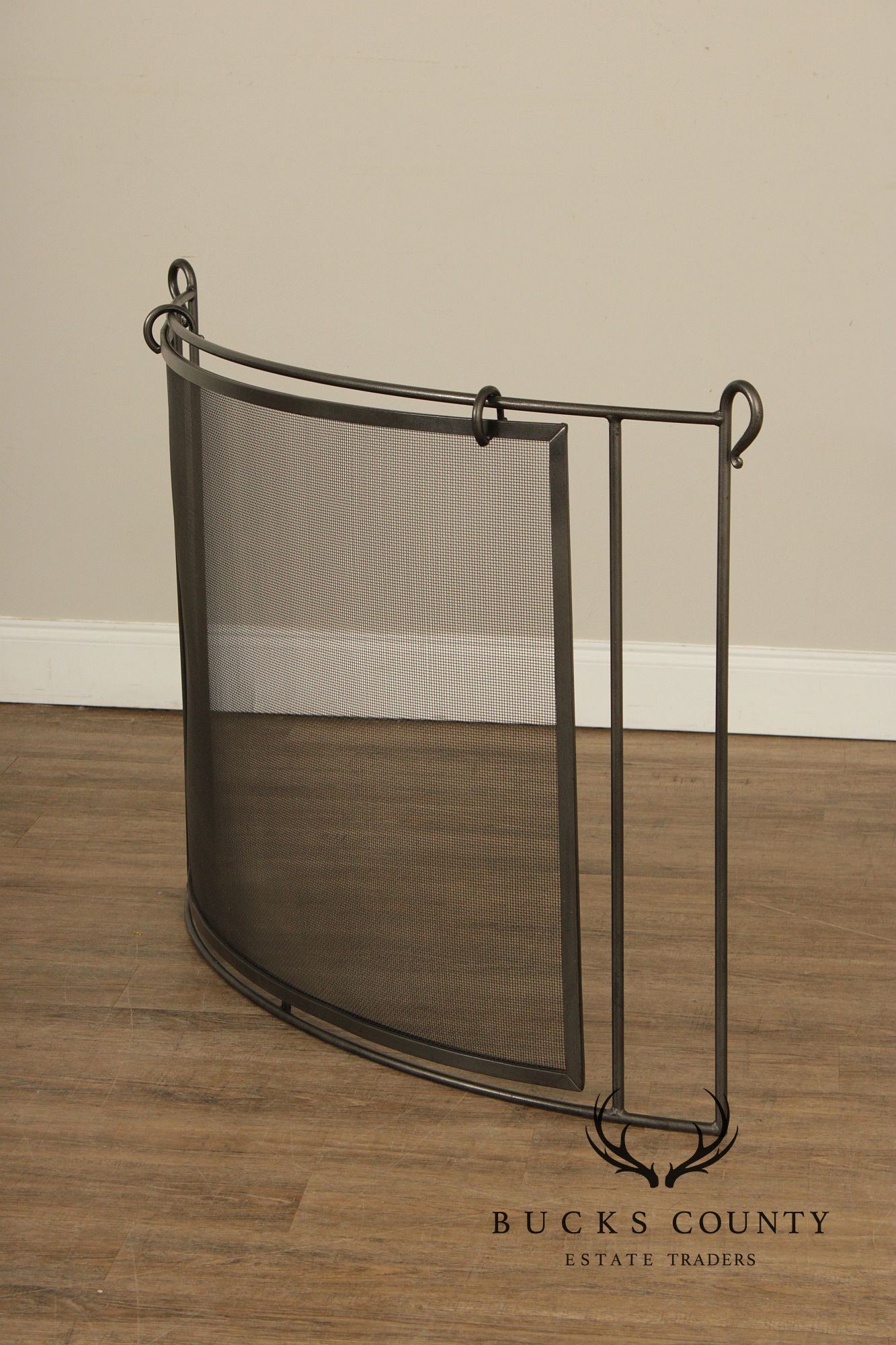 Pilgrim Bowed Forged Iron Fireplace Screen