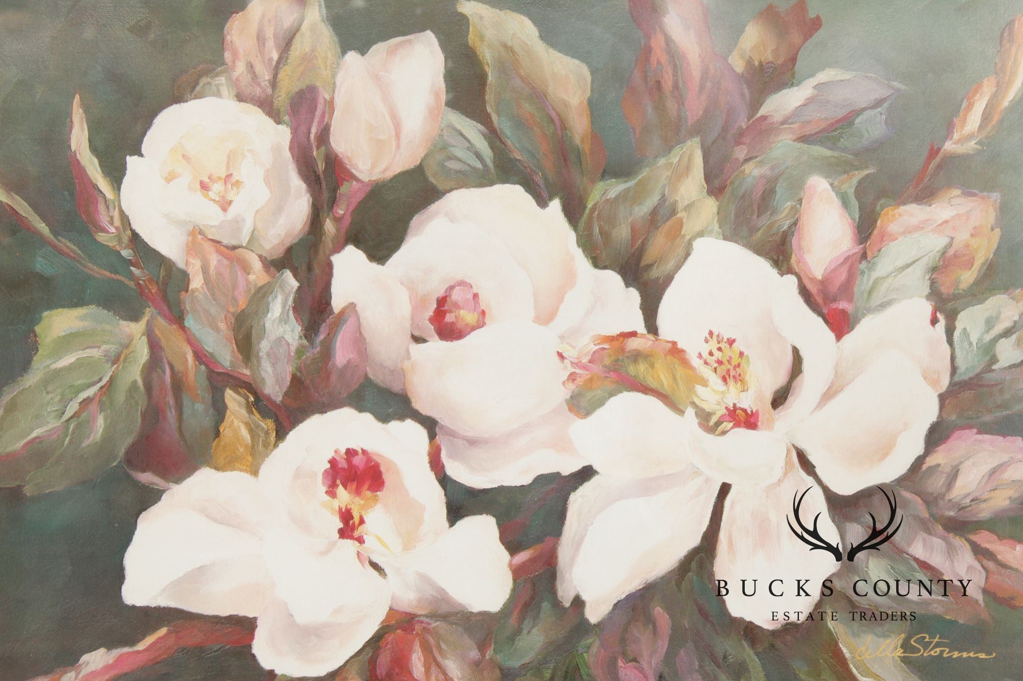 Della Storms Signed Print, 'Midnight Magnolia'