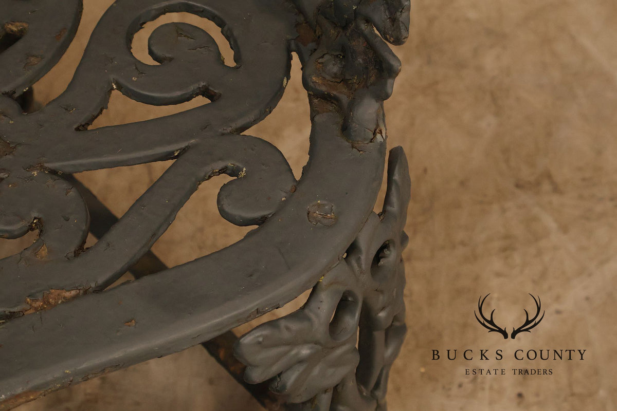Antique Victorian Cast Iron Garden Bench