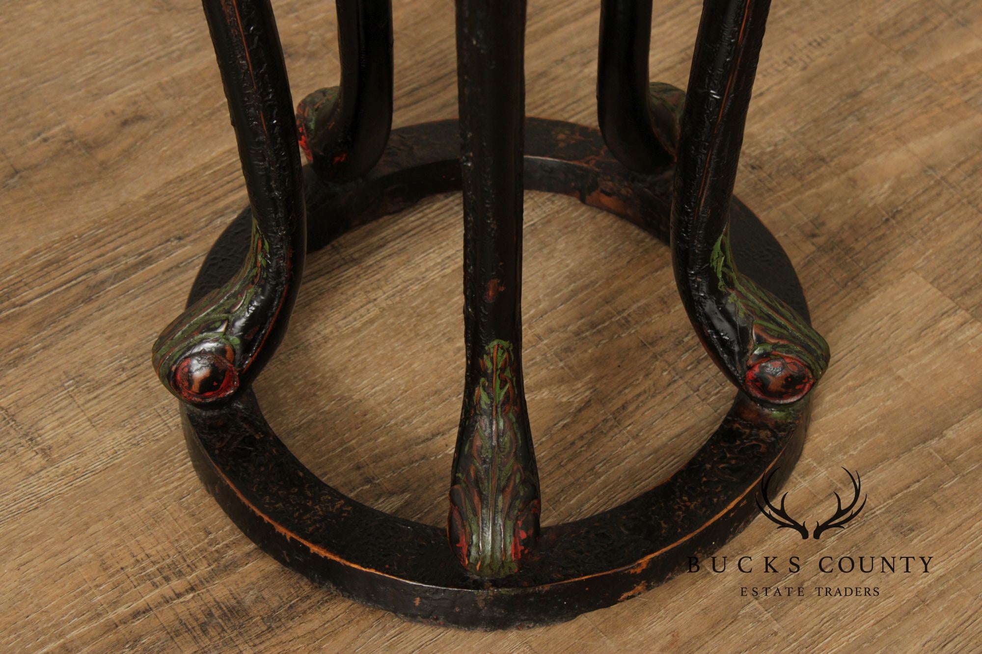 Vintage Asian Pair of Lacquered Plant Stands