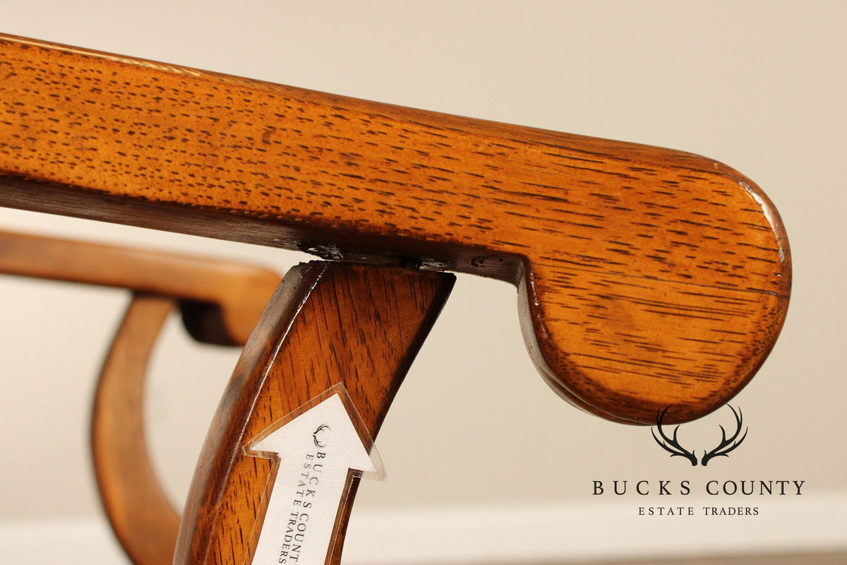 English Traditional Style Set of Four Oak Dining Armchairs