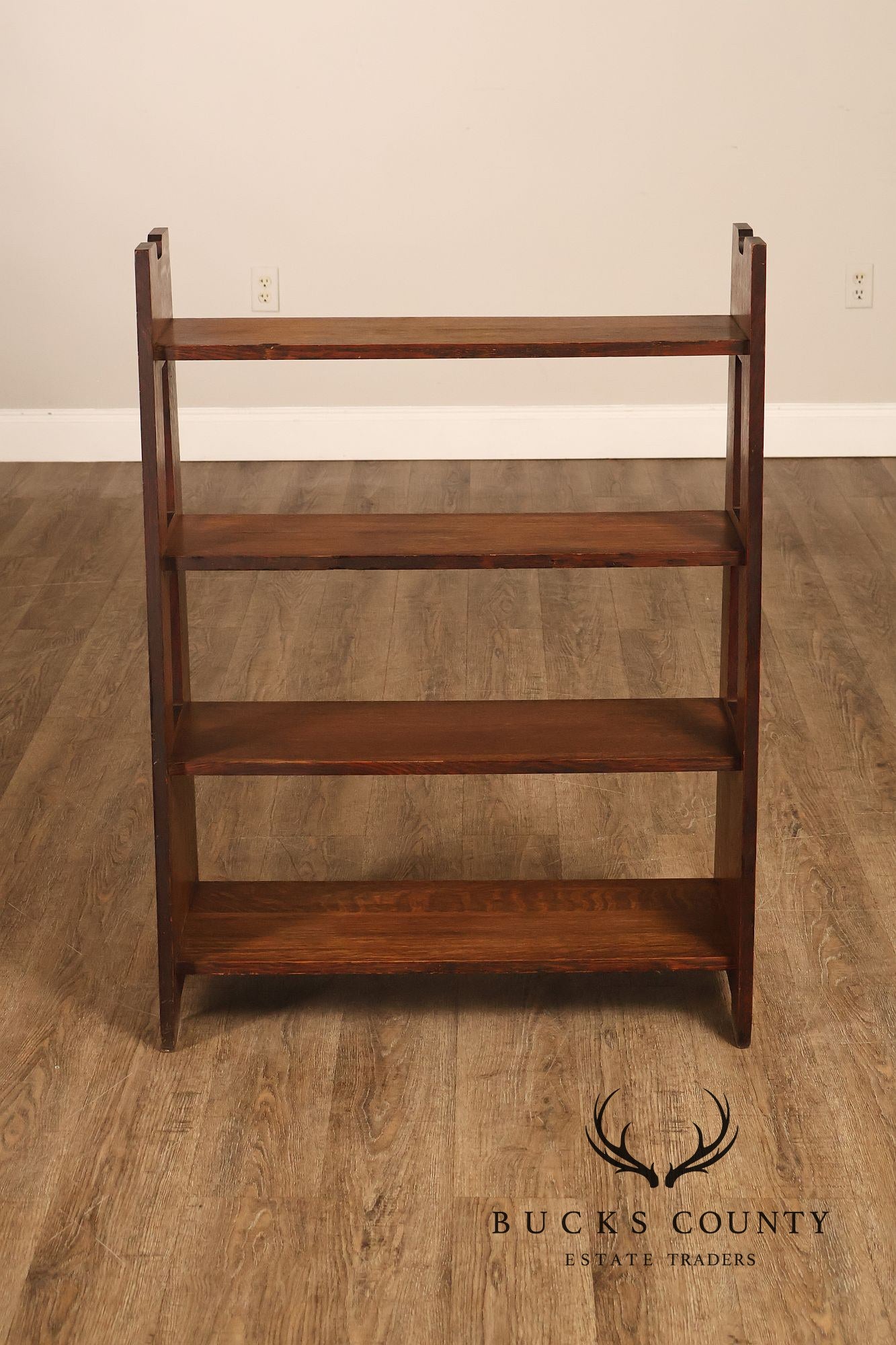 Antique Grand Rapids Arts And Crafts Oak Magazine Stand