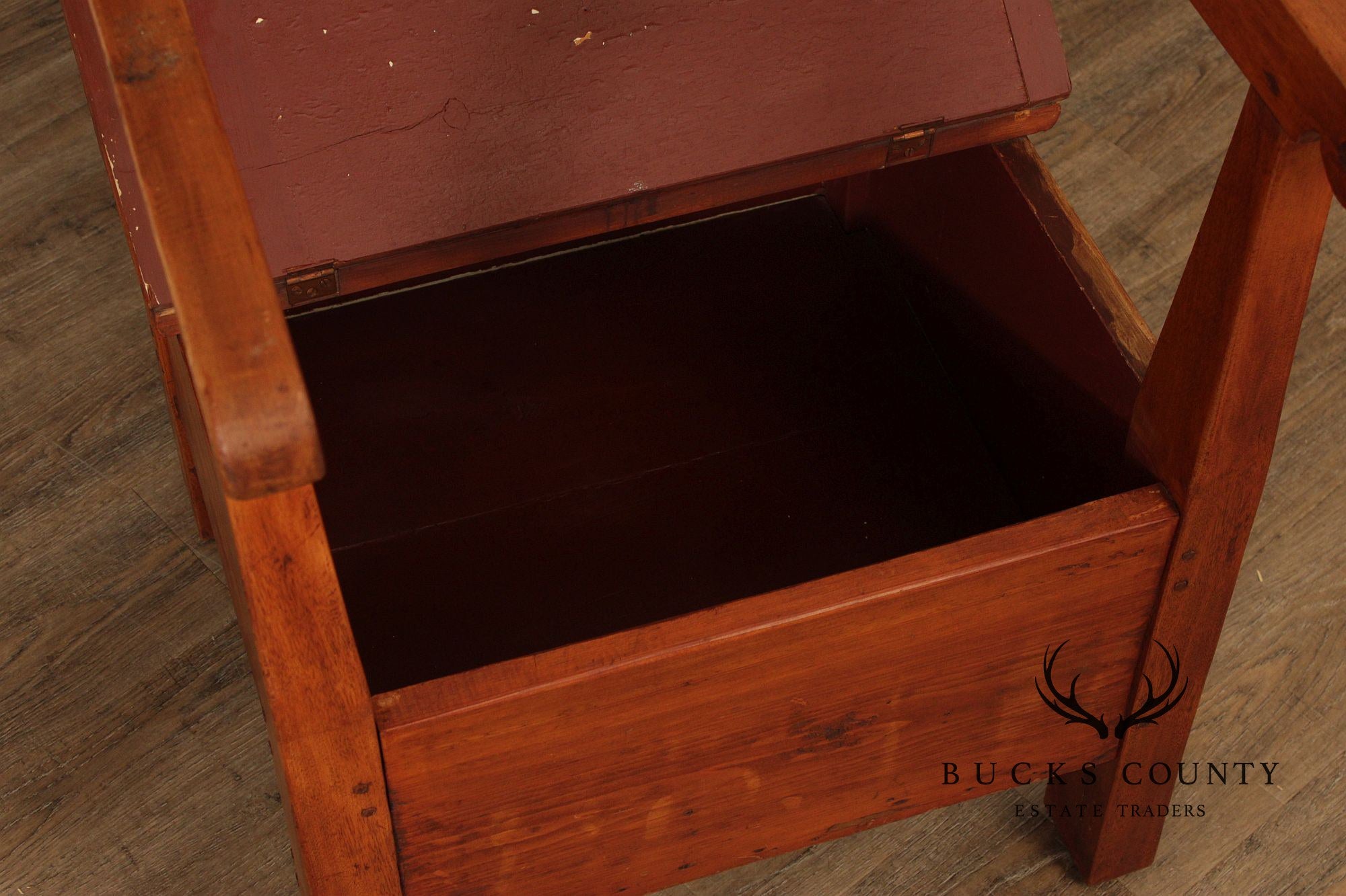 Antique Softwood Round Tilt Top Bench Dining Table