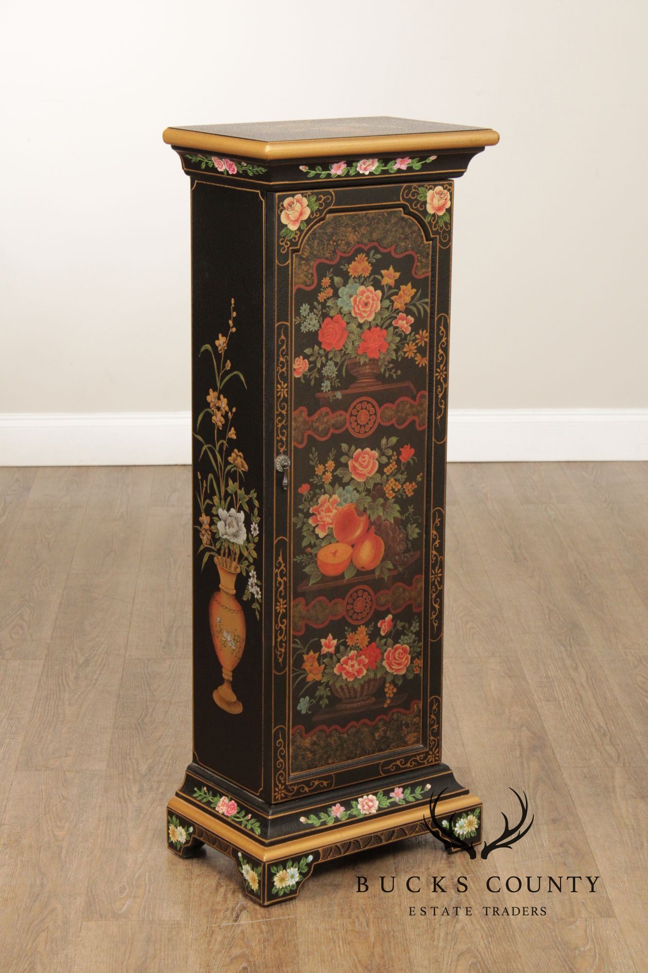 Chinoiserie Lacquered Media Storage Cabinet