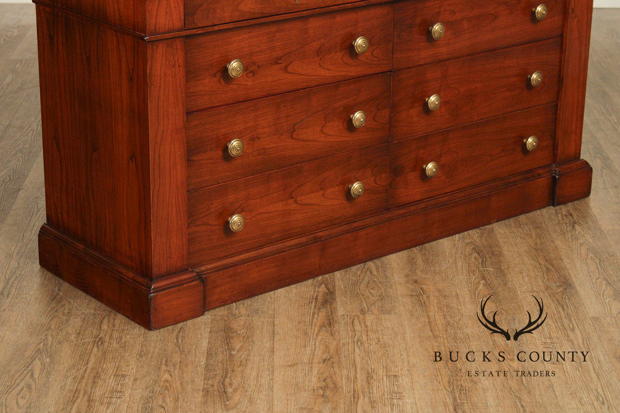 Italian Walnut Marble Top Double Dresser