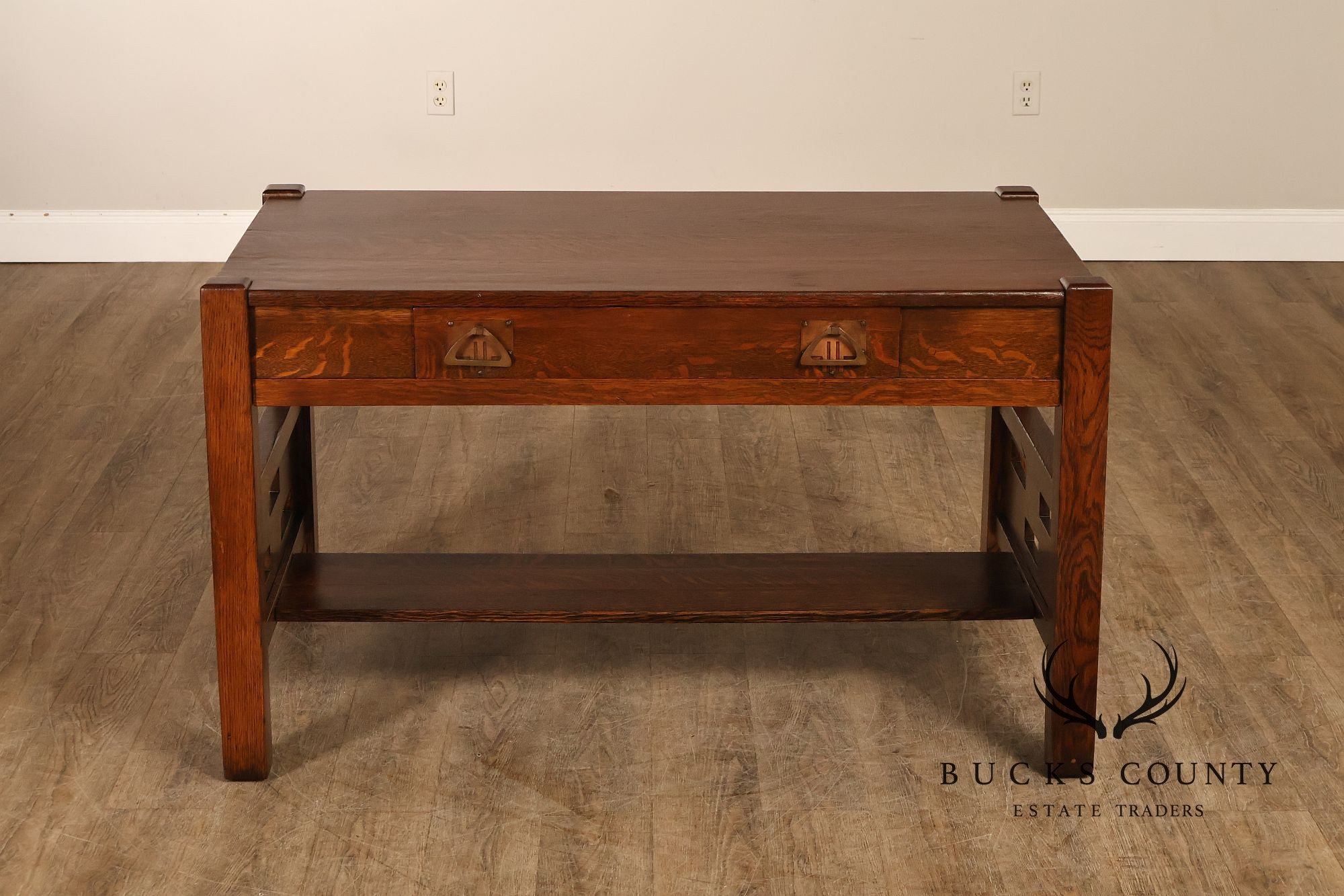 Antique Arts & Crafts Library Table Writing Desk