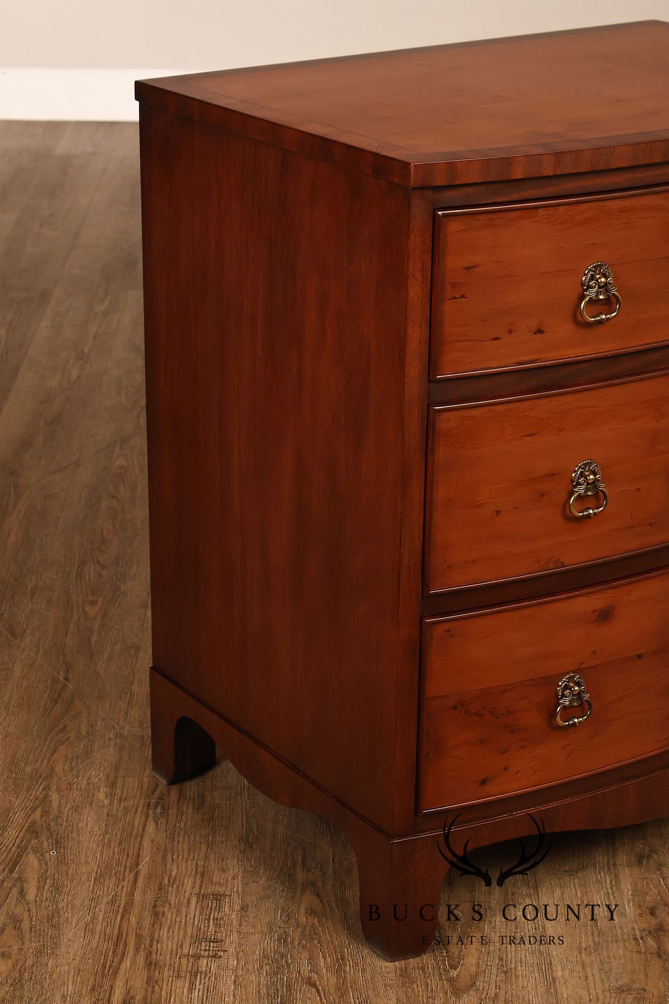 Henkel Harris Mahogany And Yew Wood Bow Front Chest Of Drawers