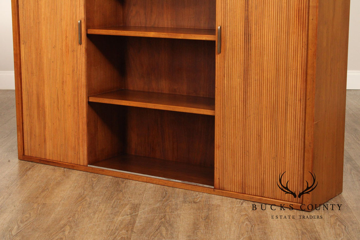 Baker Mid Century Modern Sliding Door Bookcase