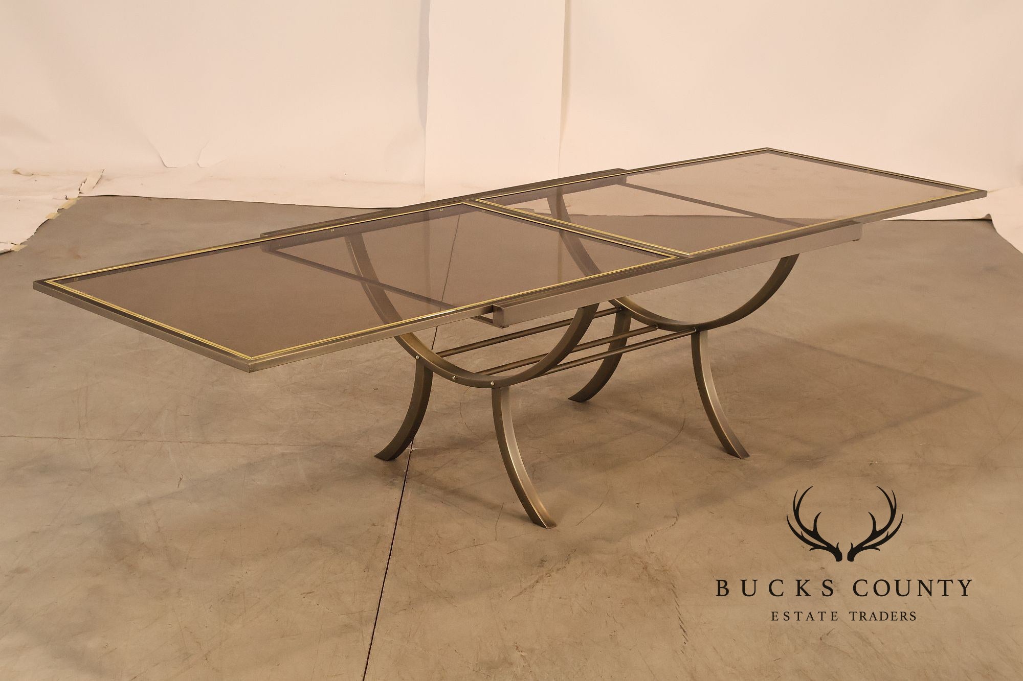 DIA Design Institute of America Glass Top Expandable Dining Table