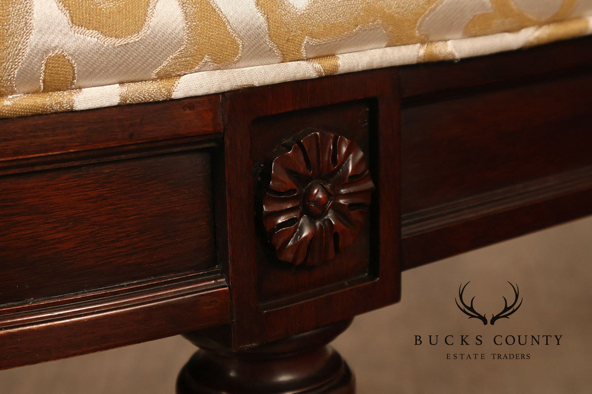 Henkel Harris French Louis XVI Mahogany Demilune Bench