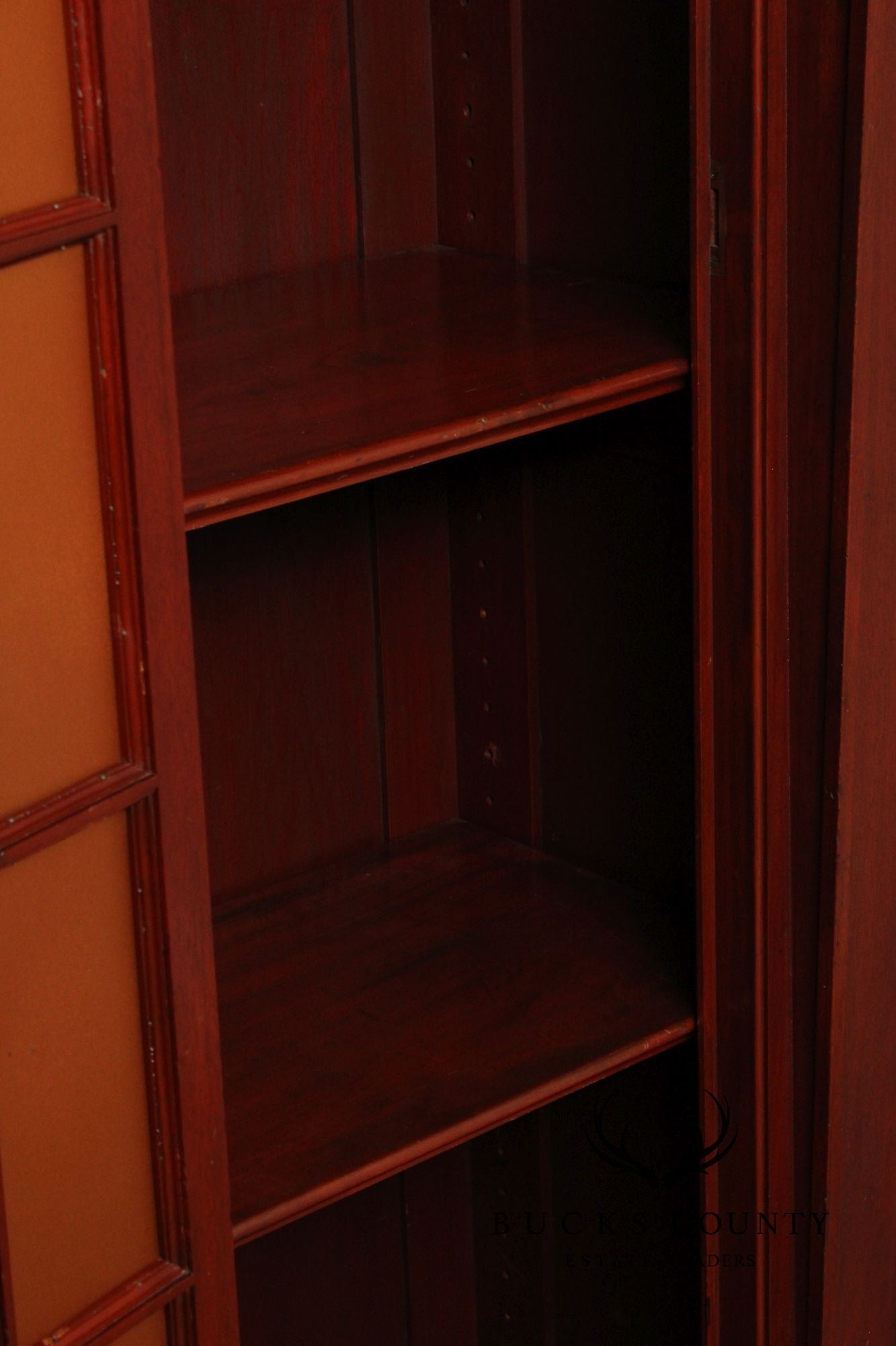Antique Empire Revival Carved Mahogany Bookcase
