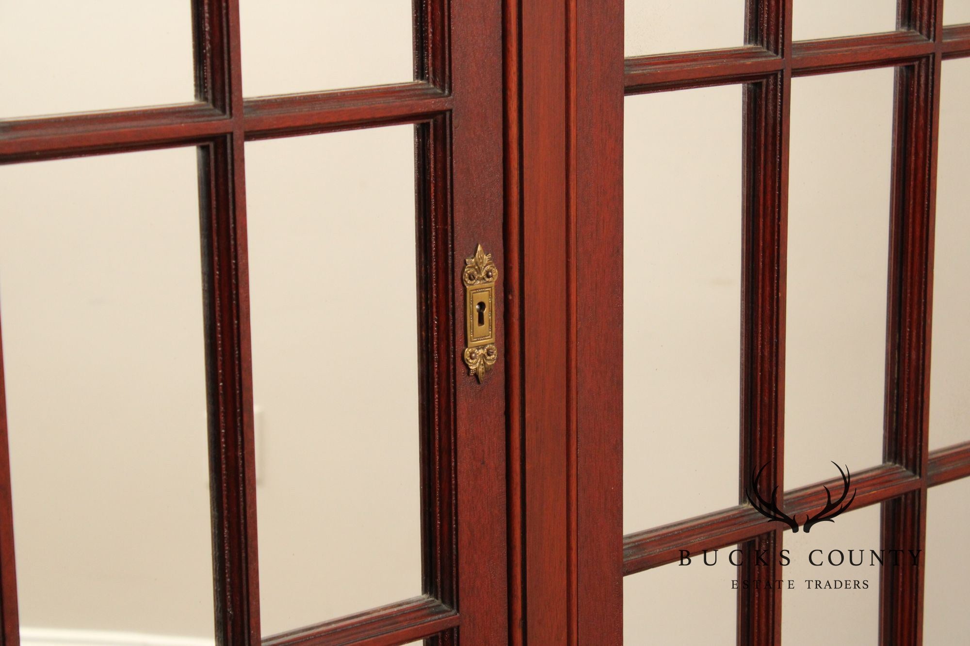 Antique Empire Revival Carved Mahogany Bookcase