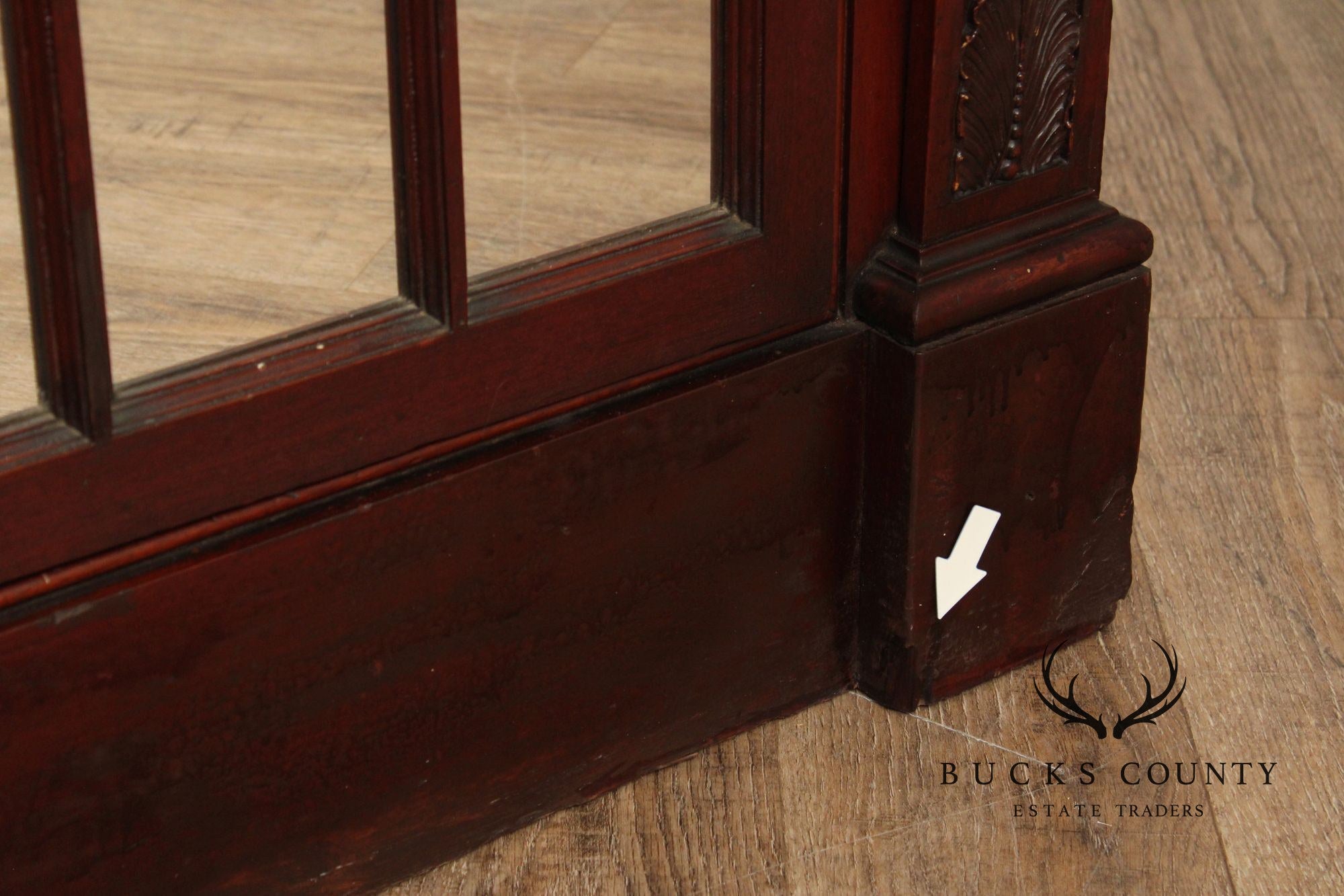 Antique Empire Revival Carved Mahogany Bookcase