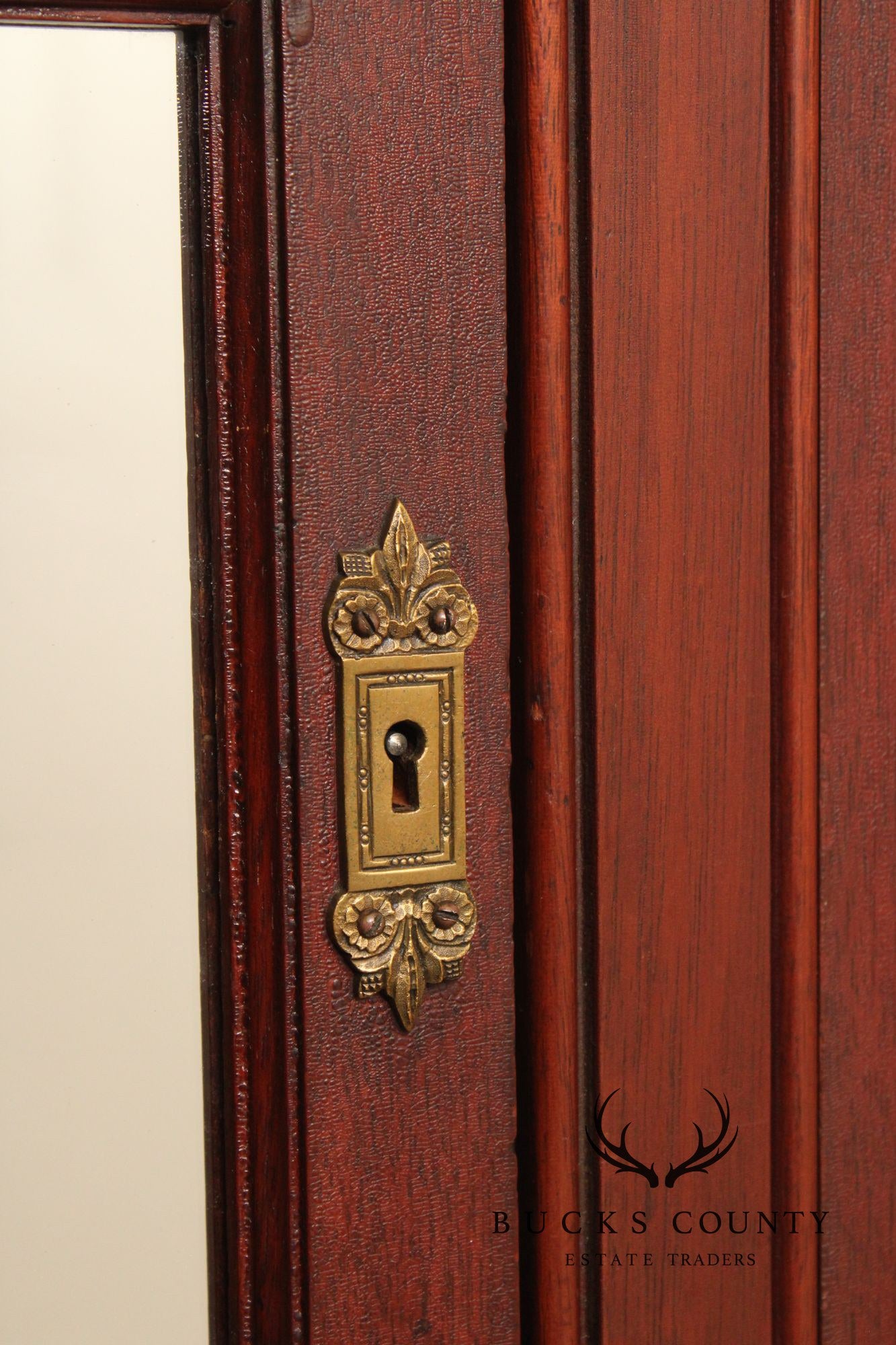 Antique Empire Revival Carved Mahogany Bookcase