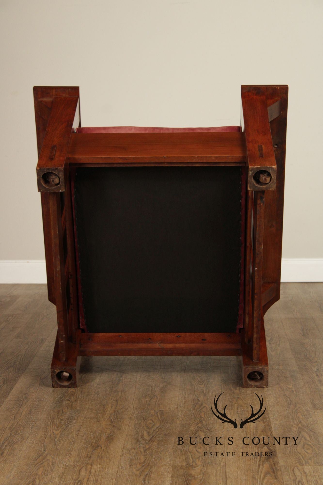 Antique Mission Walnut and Leather Morris Chair
