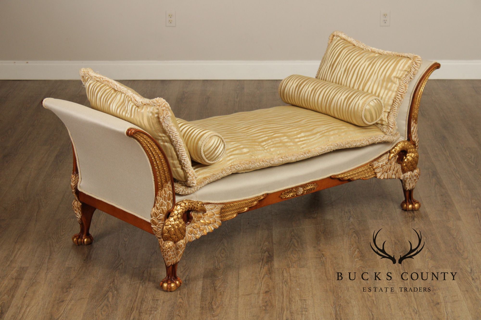 Italian Empire Gilt Carved Eagle Bench