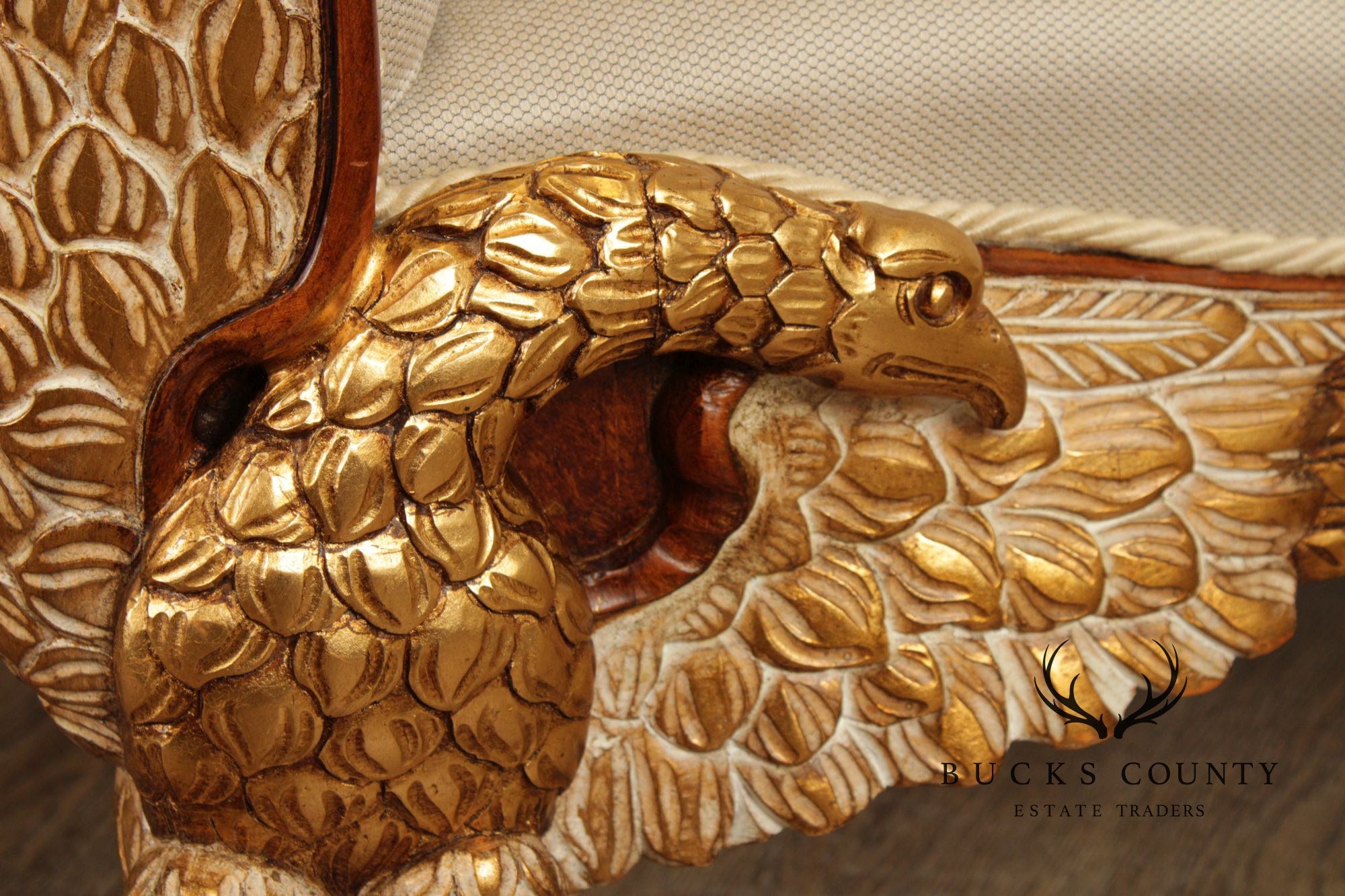 Italian Empire Gilt Carved Eagle Bench