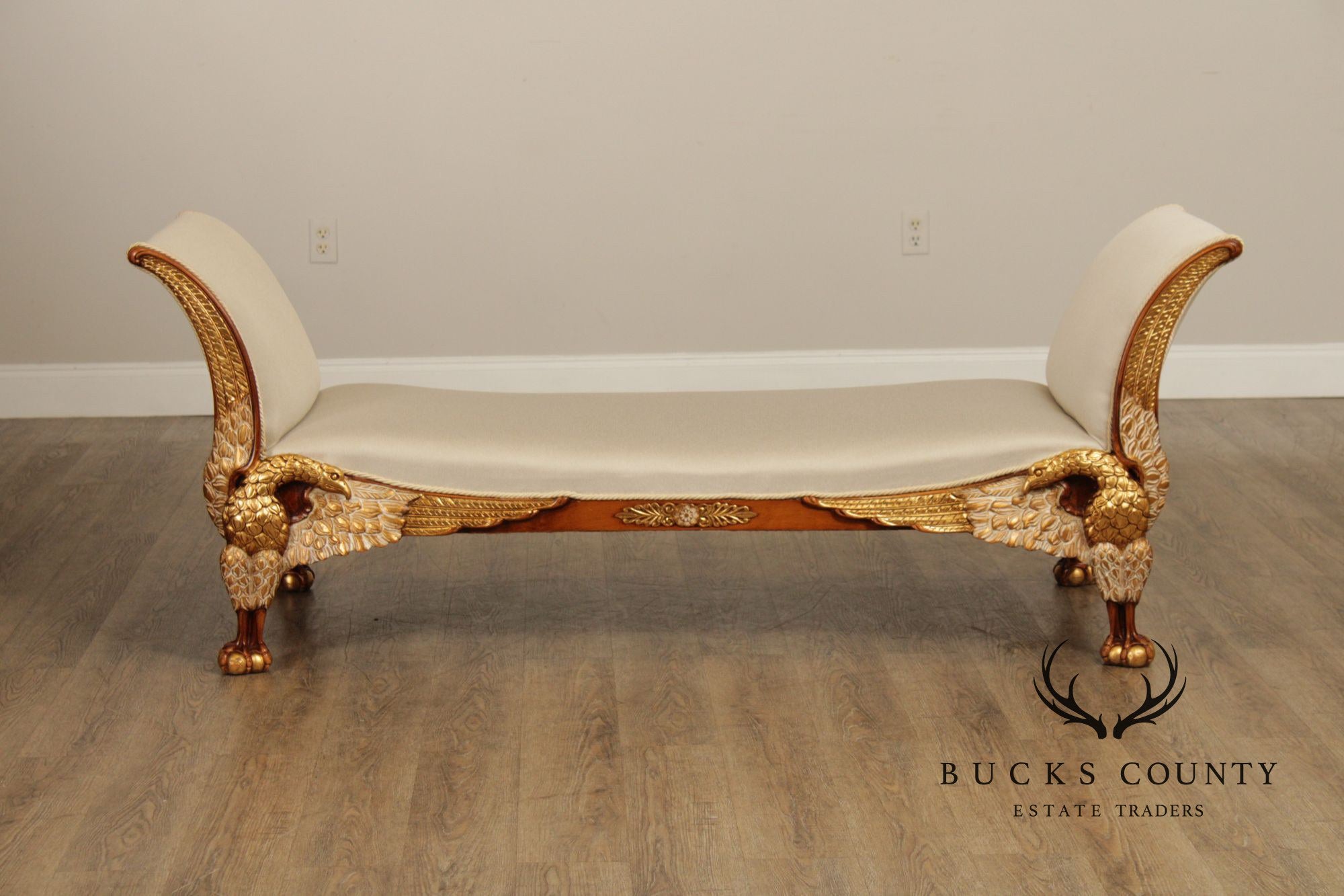 Italian Empire Gilt Carved Eagle Bench