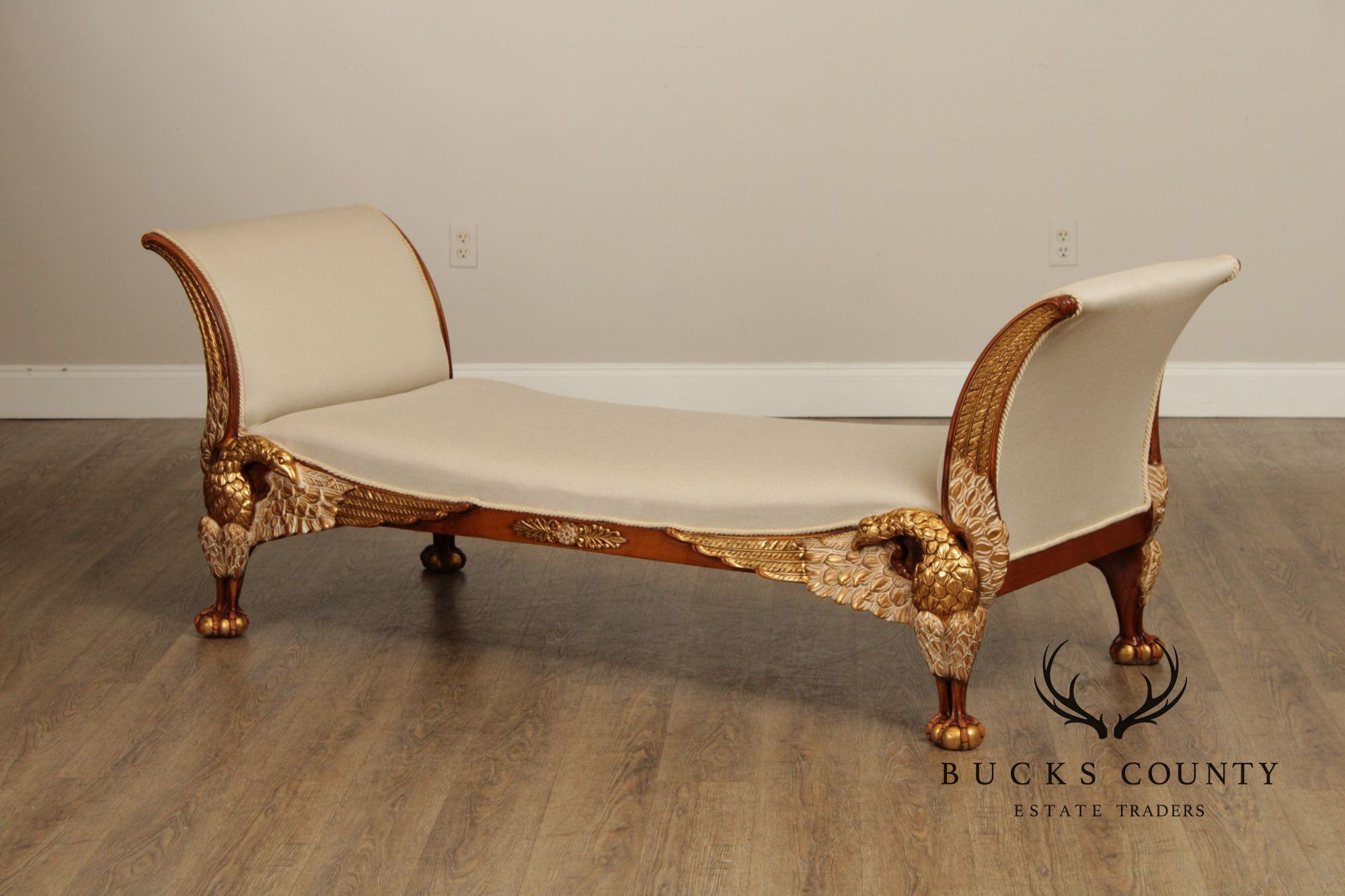 Italian Empire Gilt Carved Eagle Bench