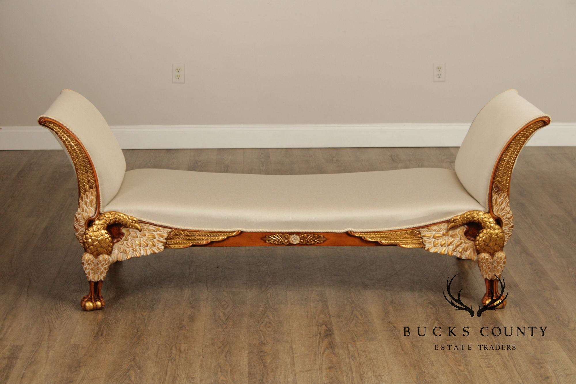 Italian Empire Gilt Carved Eagle Bench