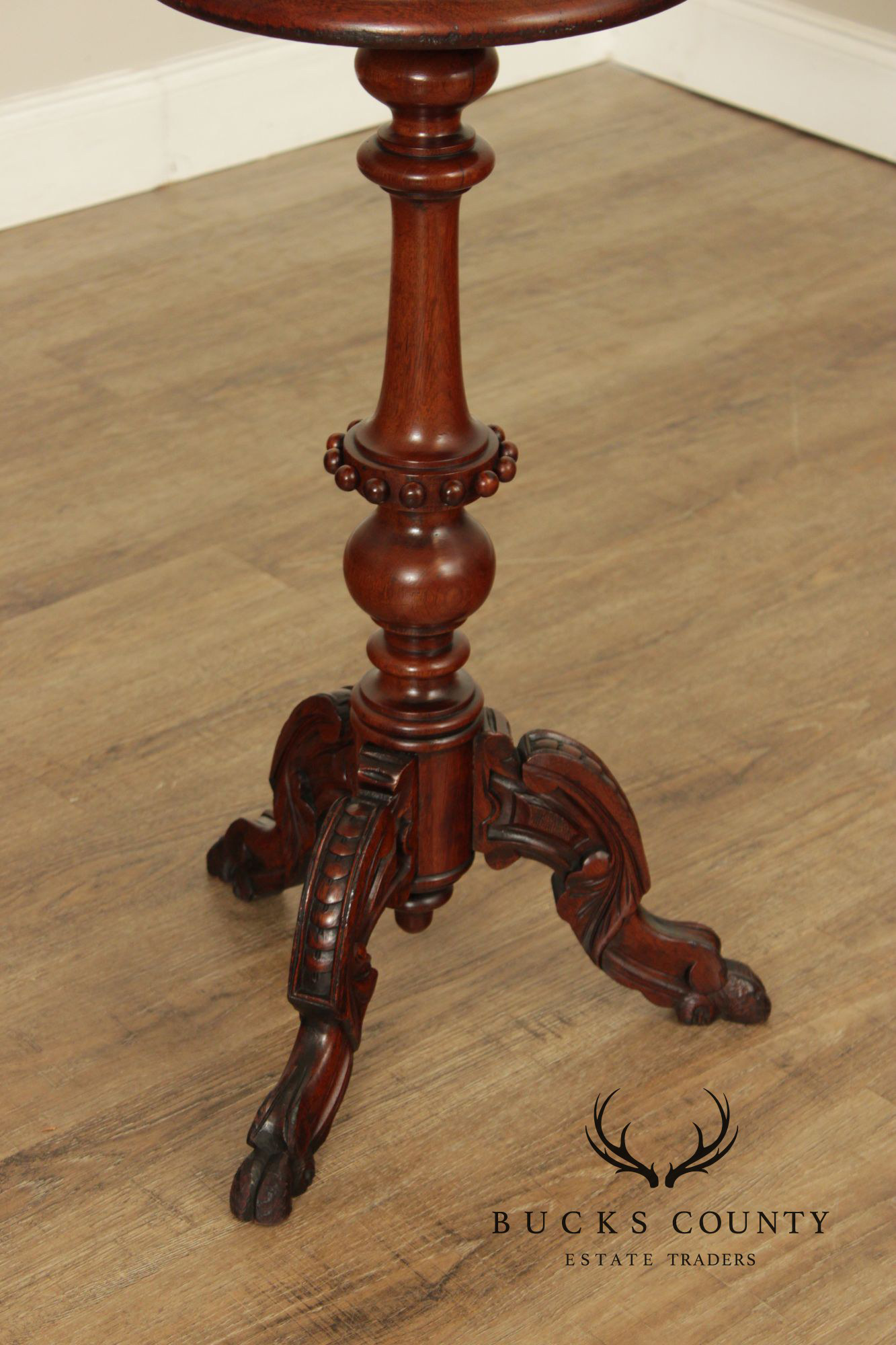 Antique Victorian Walnut Pedestal Plant Stand
