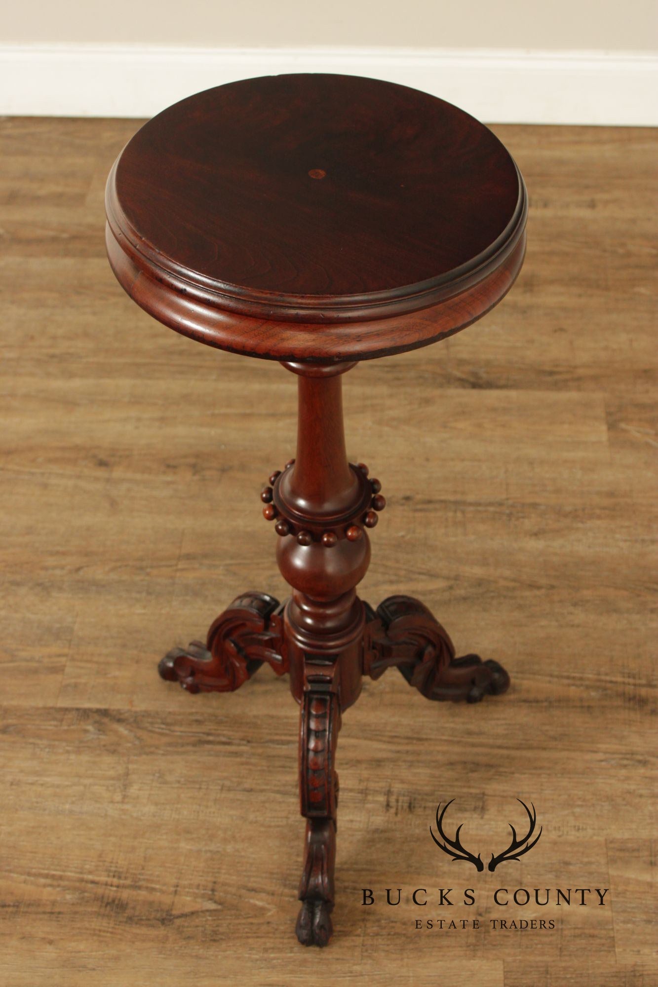 Antique Victorian Walnut Pedestal Plant Stand