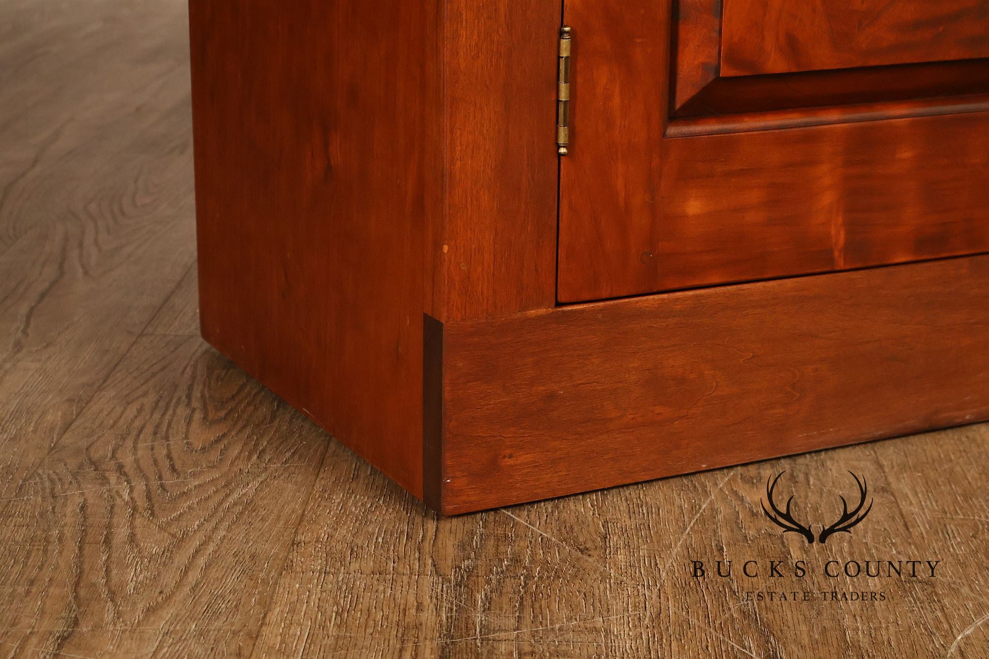 D.R. Dimes Cherry Two Piece Step Back Country Hutch Cabinet