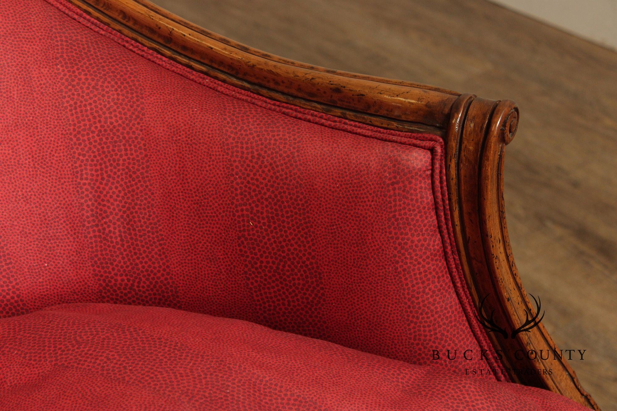 French Louis XV Style Walnut Upholstered Sofa