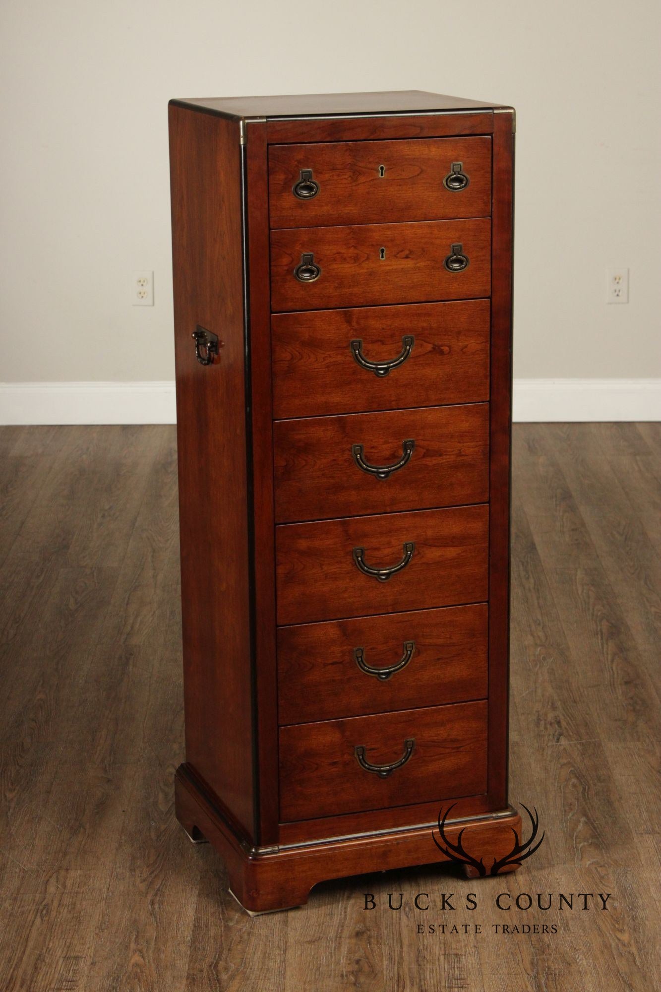 National Mt. Airy Campaign Style Cherry Tall Lingerie Chest