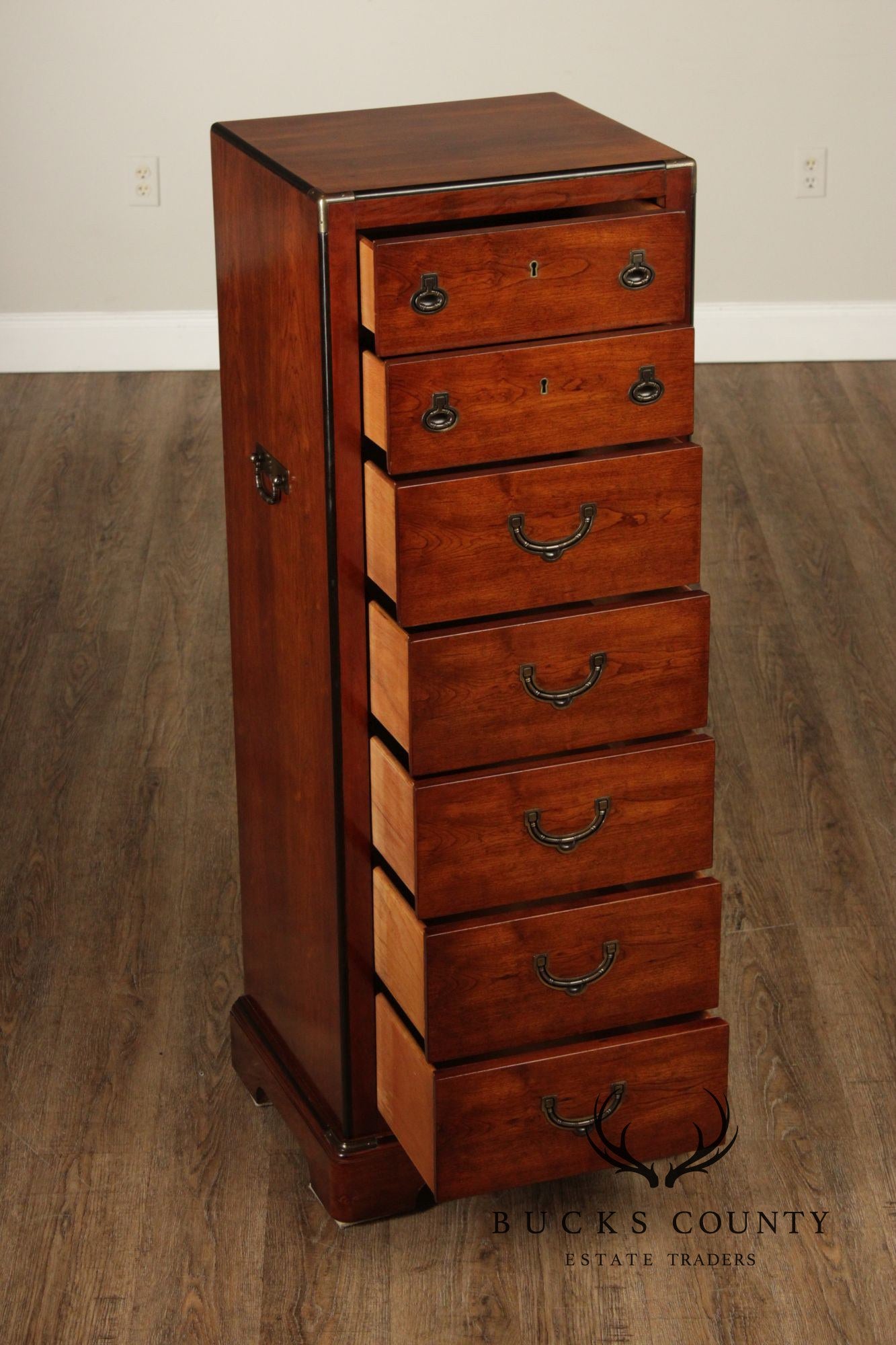 National Mt. Airy Campaign Style Cherry Tall Lingerie Chest