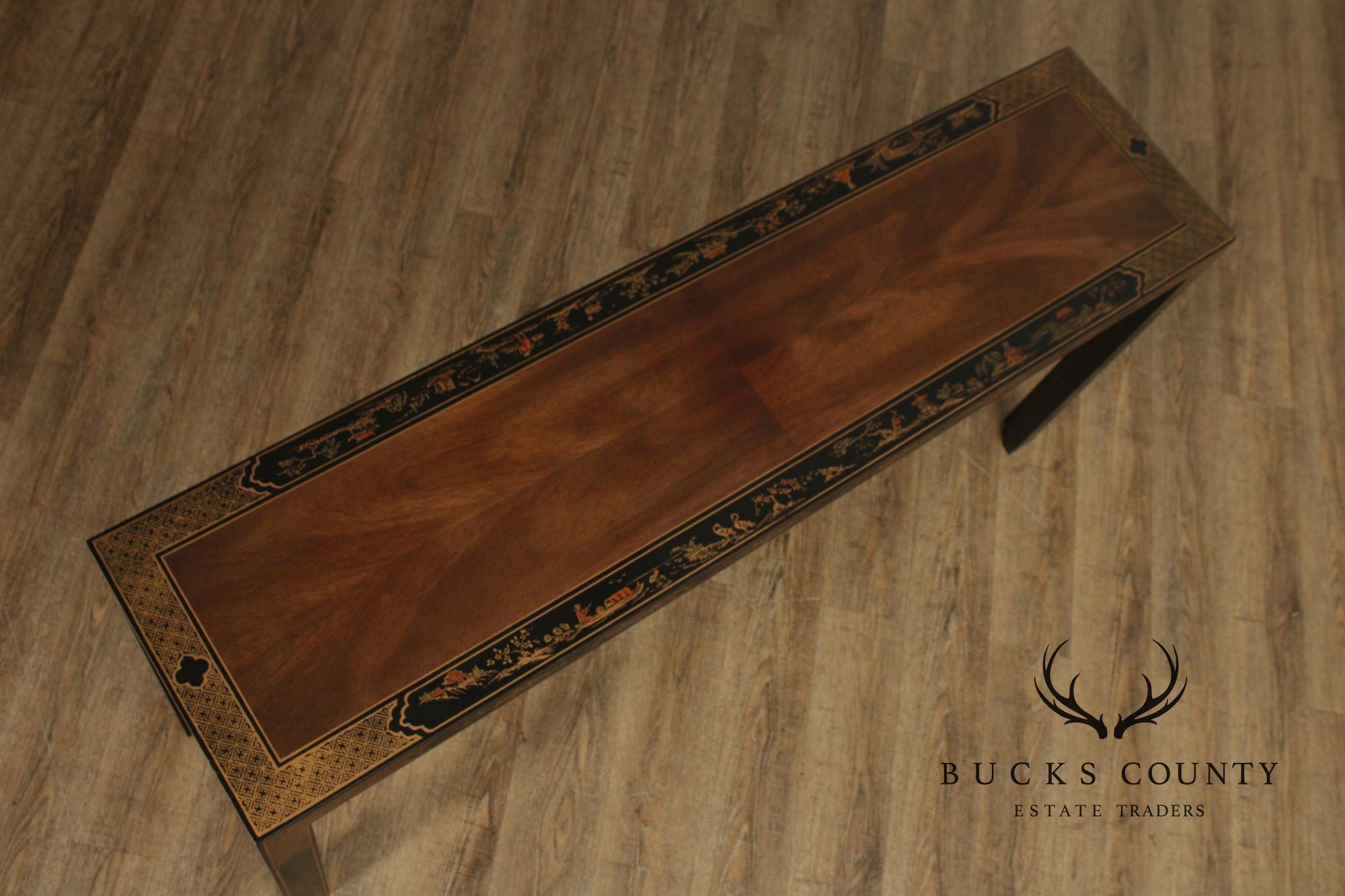 Drexel Chinoiserie Paint Decorated Asian Style Console Table