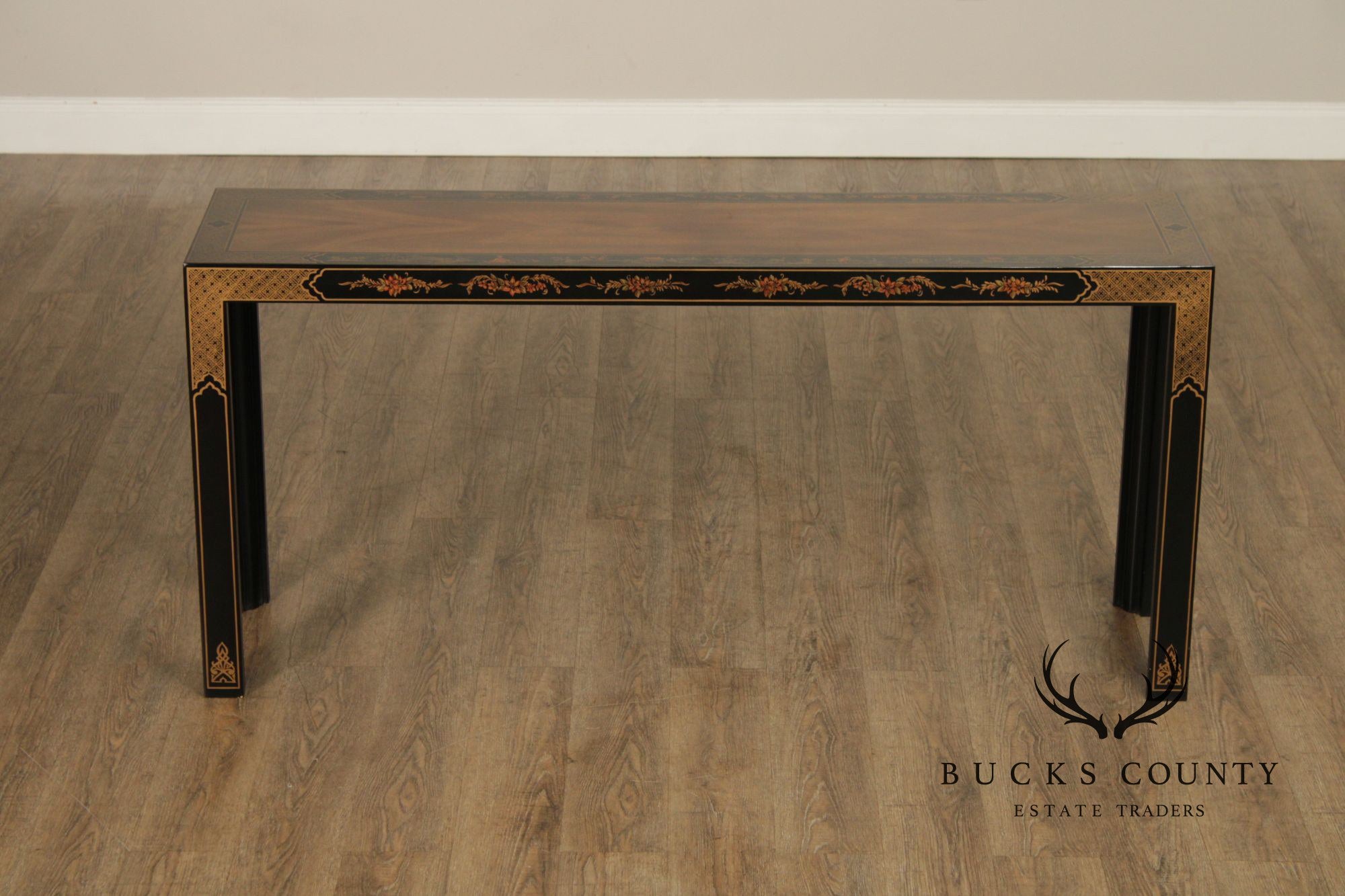 Drexel Chinoiserie Paint Decorated Asian Style Console Table