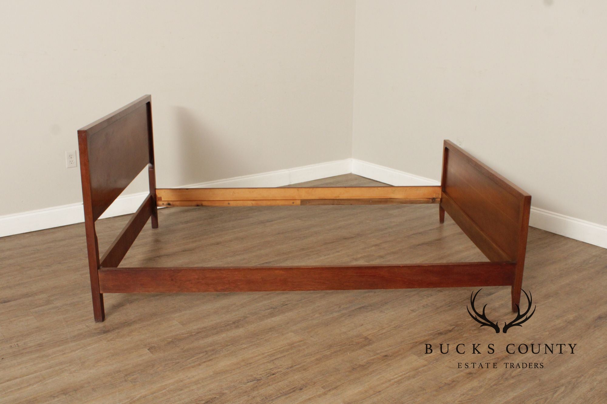 Mid Century Modern Full-Size Cherry Bed Frame