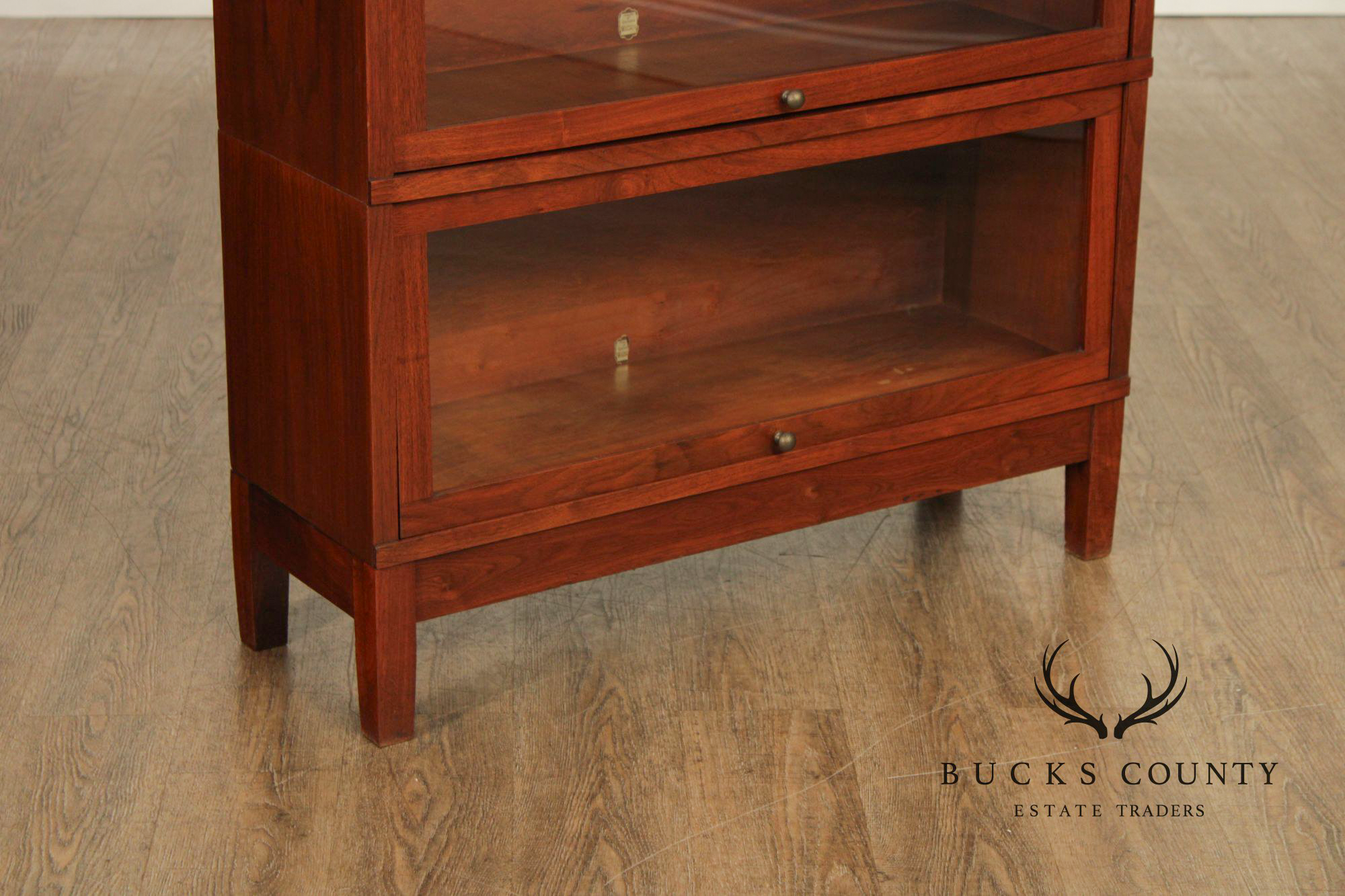 Globe Wernicke Antique Walnut Three-Stack Barrister Bookcase