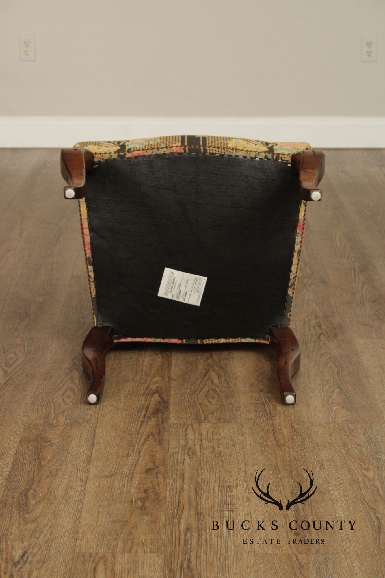 Guy Chaddock Set Of Six French Country Style Carved Frame Upholstered Dining Chairs