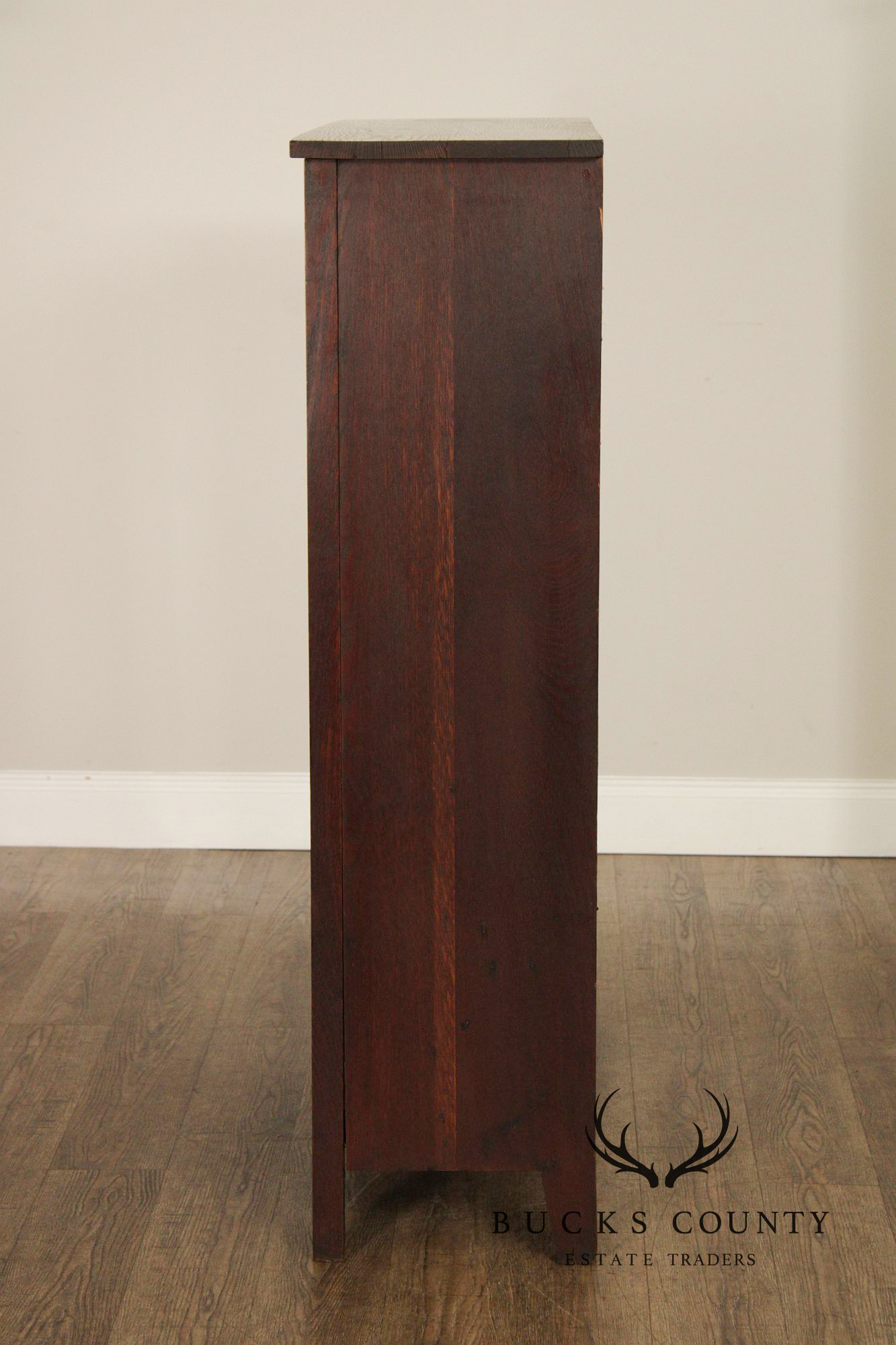 Antique Mission Oak Arts & Crafts Glass Door Bookcase