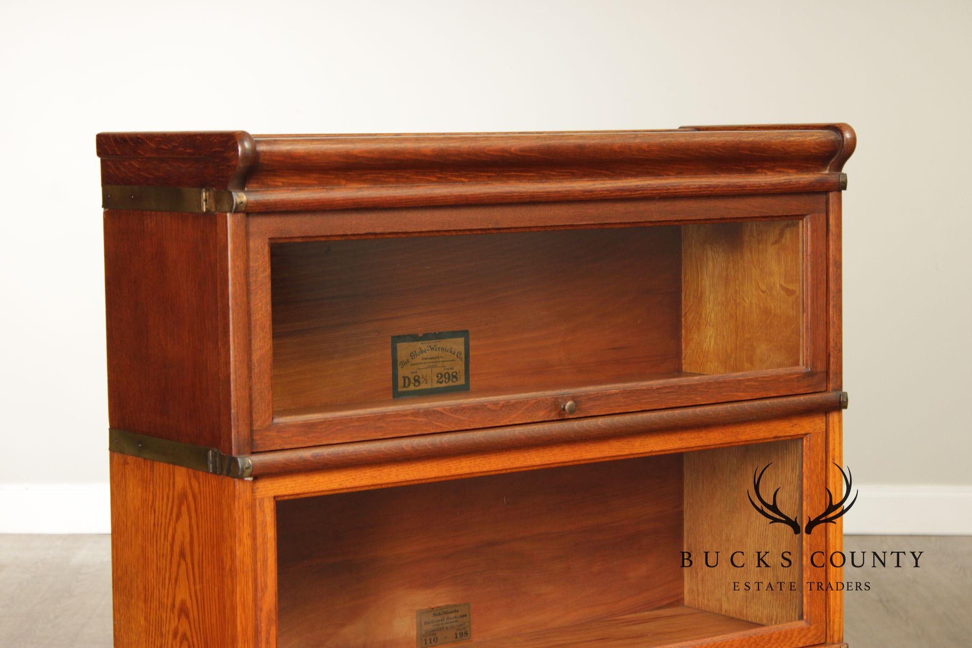 Globe Wernicke Antique Oak Three-Stack Barrister Bookcase