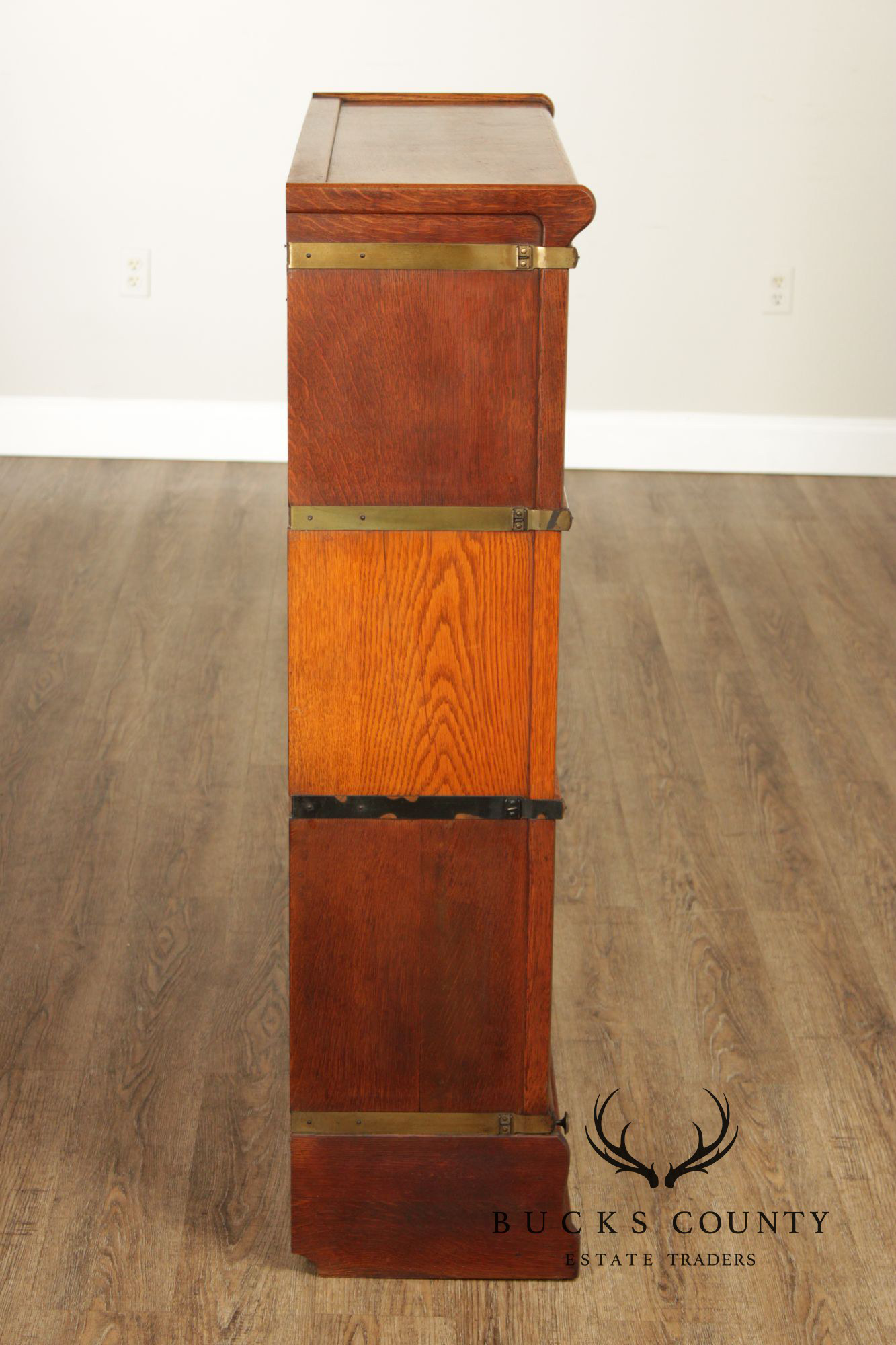 Globe Wernicke Antique Oak Three-Stack Barrister Bookcase