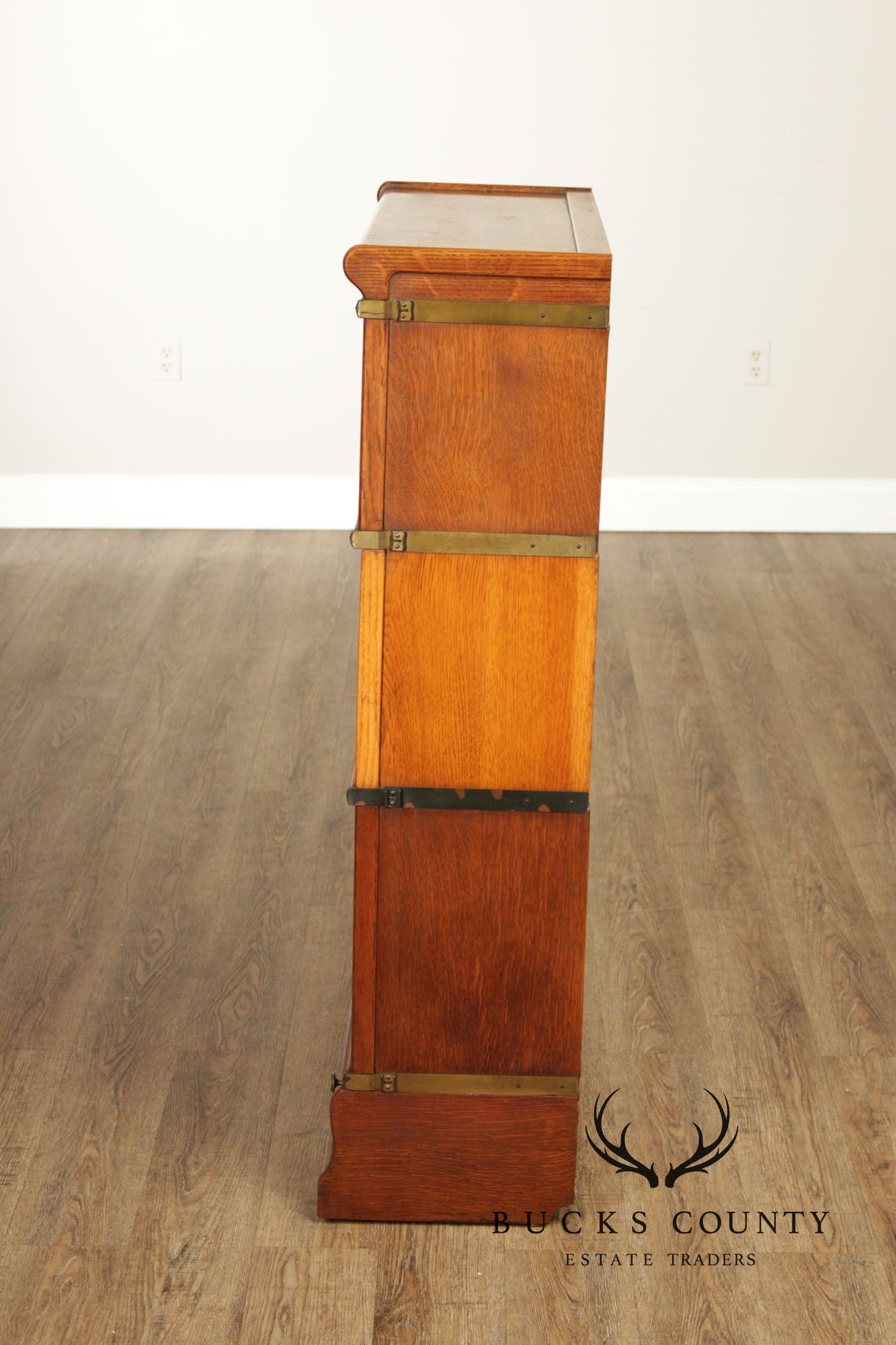 Globe Wernicke Antique Oak Three-Stack Barrister Bookcase