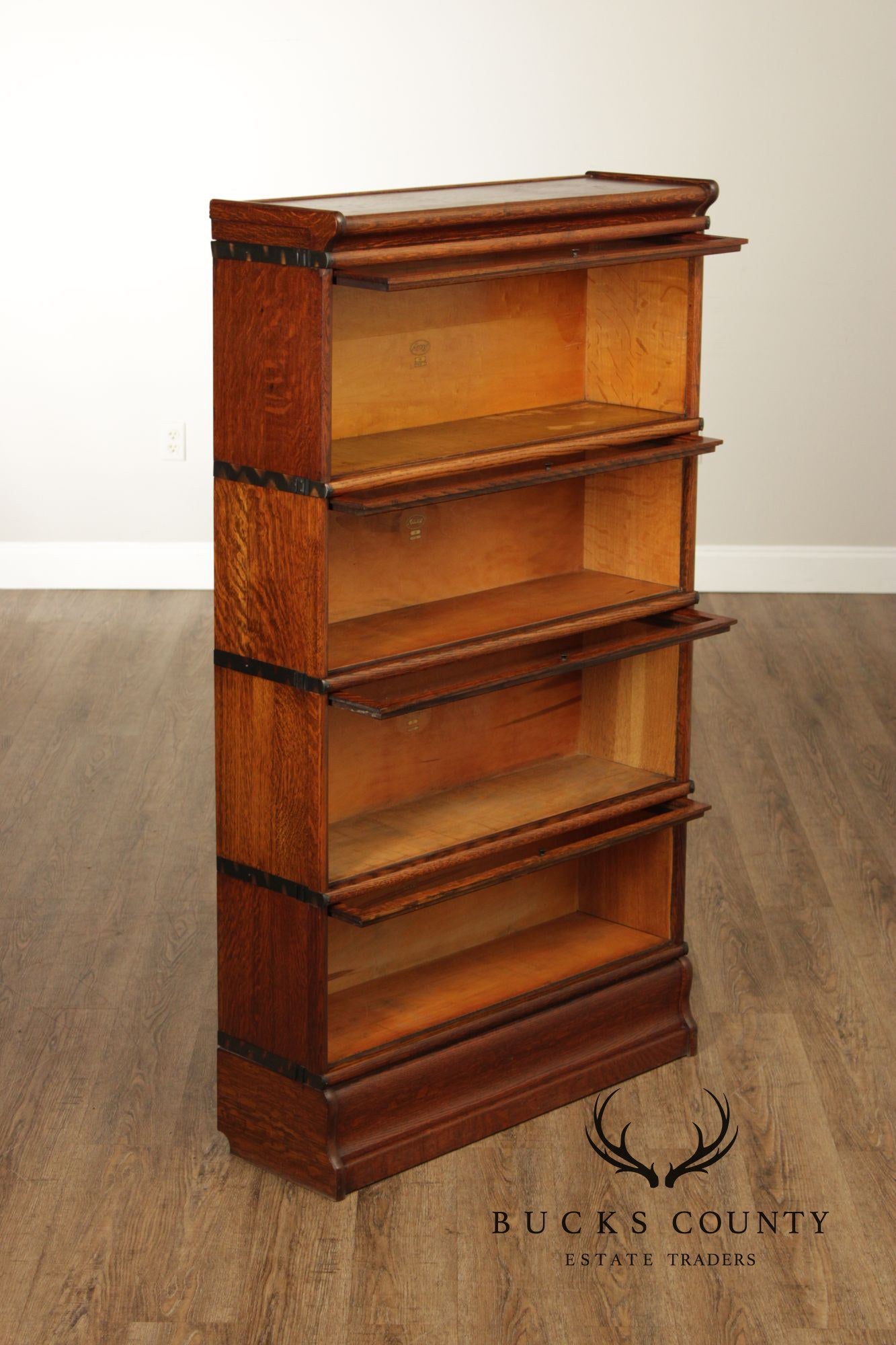 Antique Macey Mission Oak Four Stack Barrister Bookcase