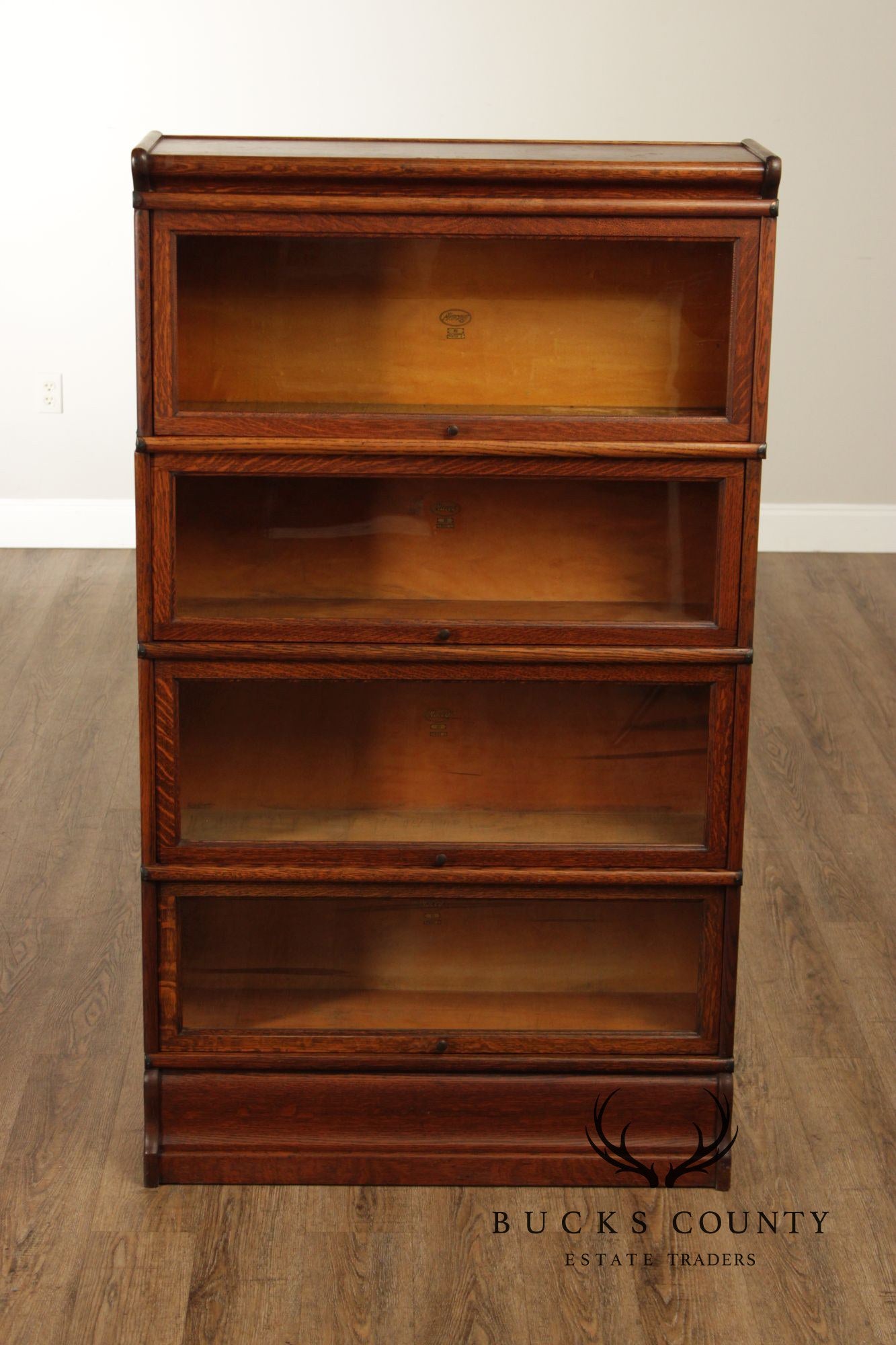 Antique Macey Mission Oak Four Stack Barrister Bookcase