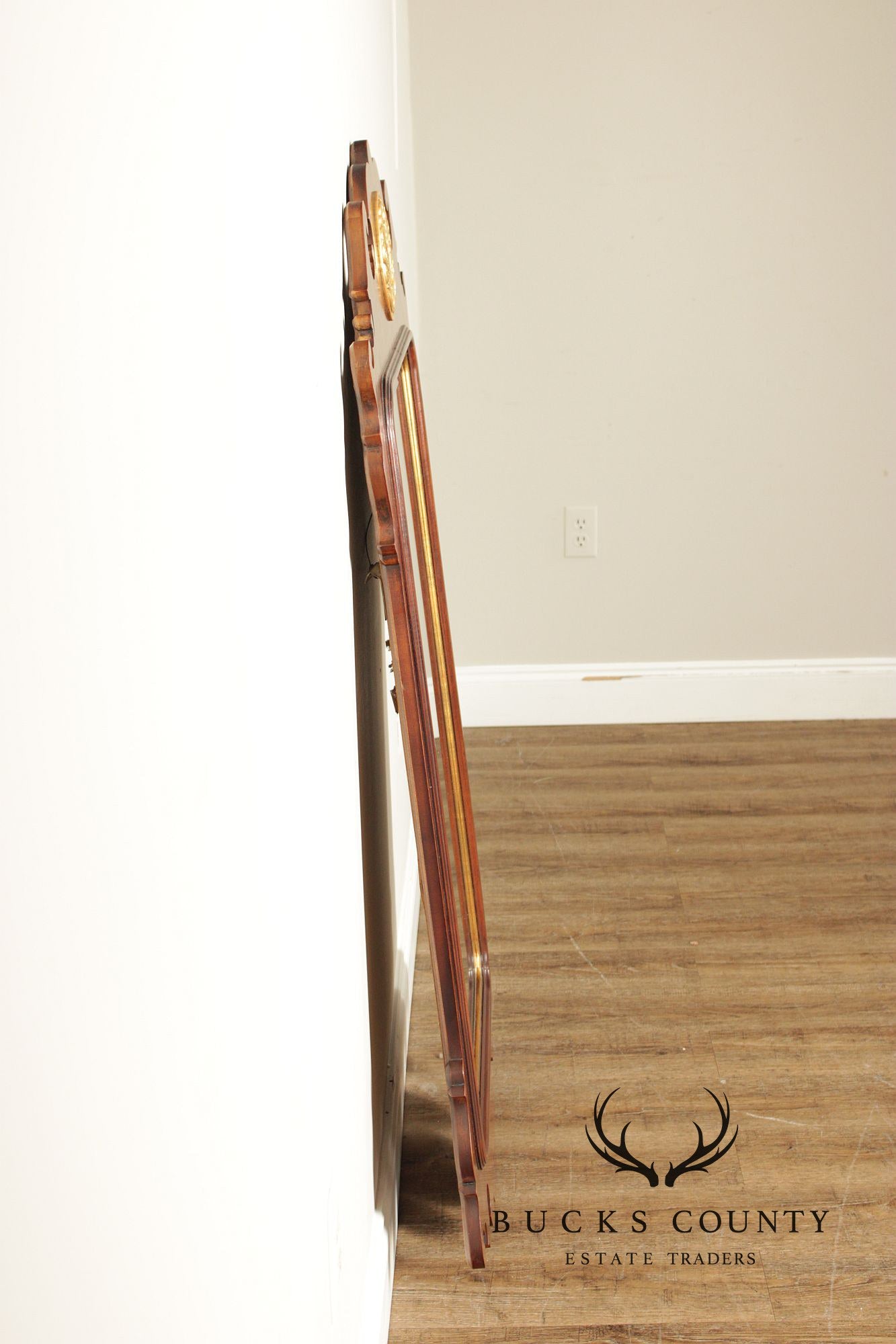 Henredon Georgian Style Burlwood Wall Mirror