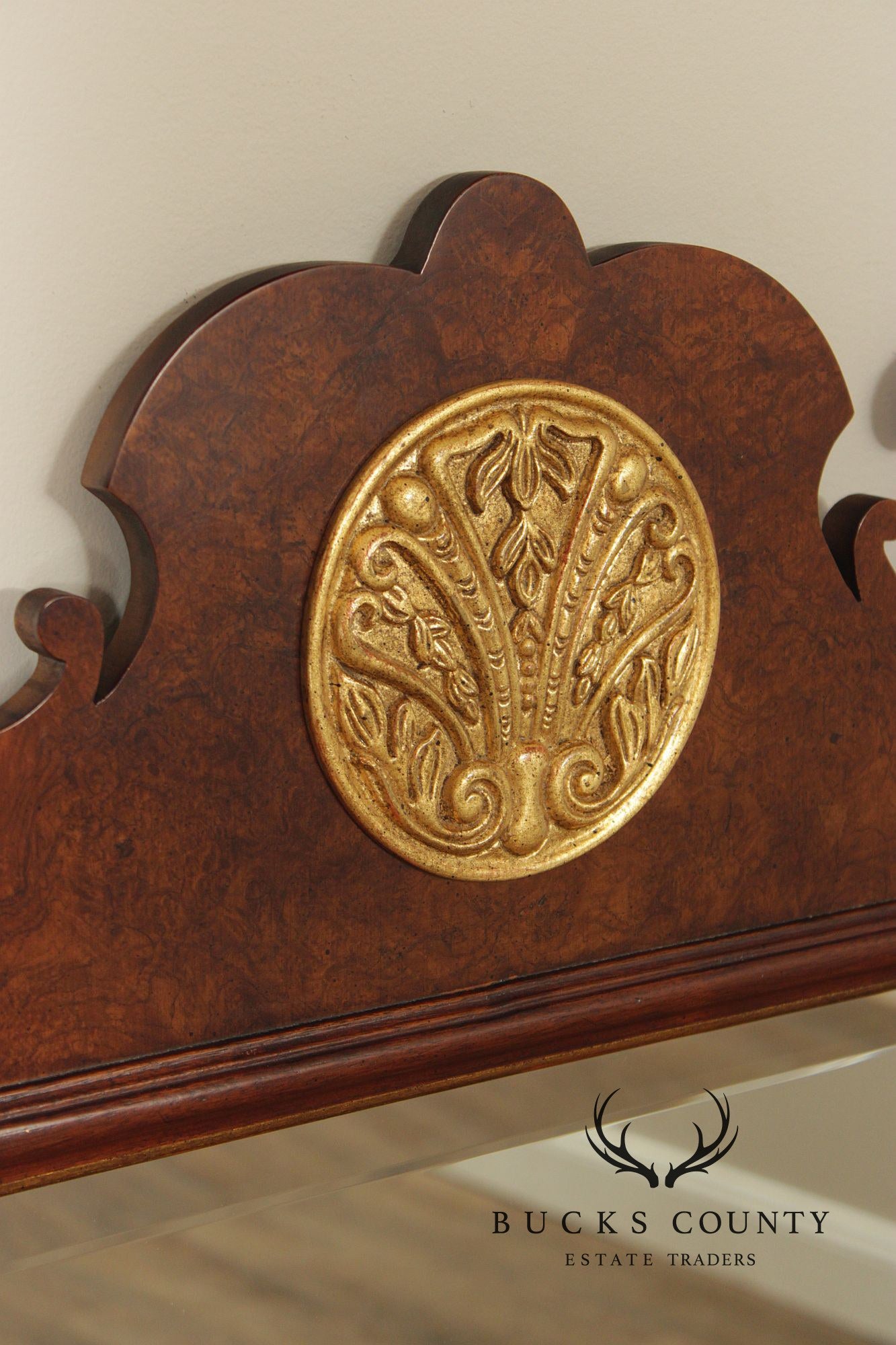 Henredon Georgian Style Burlwood Wall Mirror