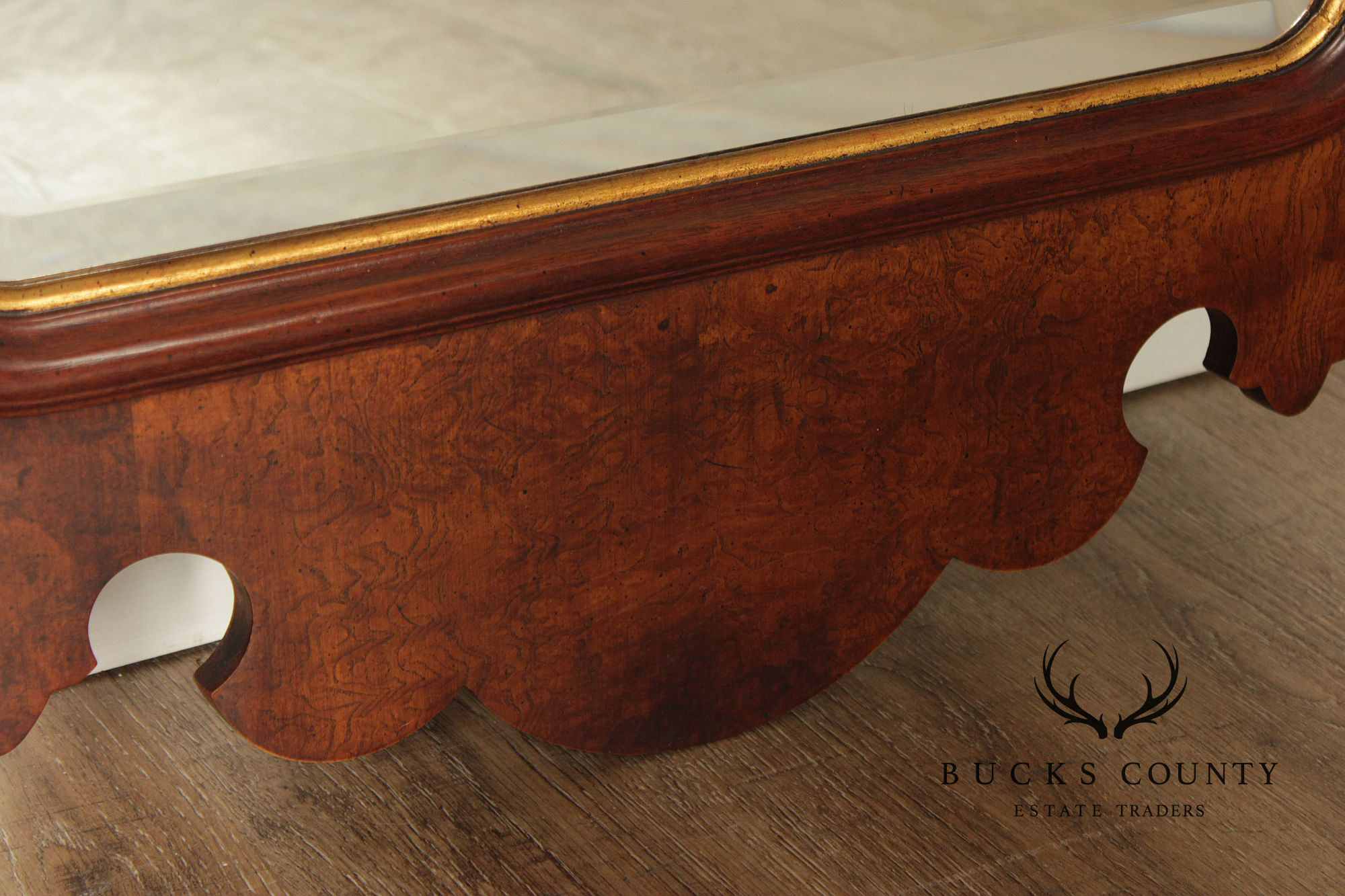 Henredon Georgian Style Burlwood Wall Mirror