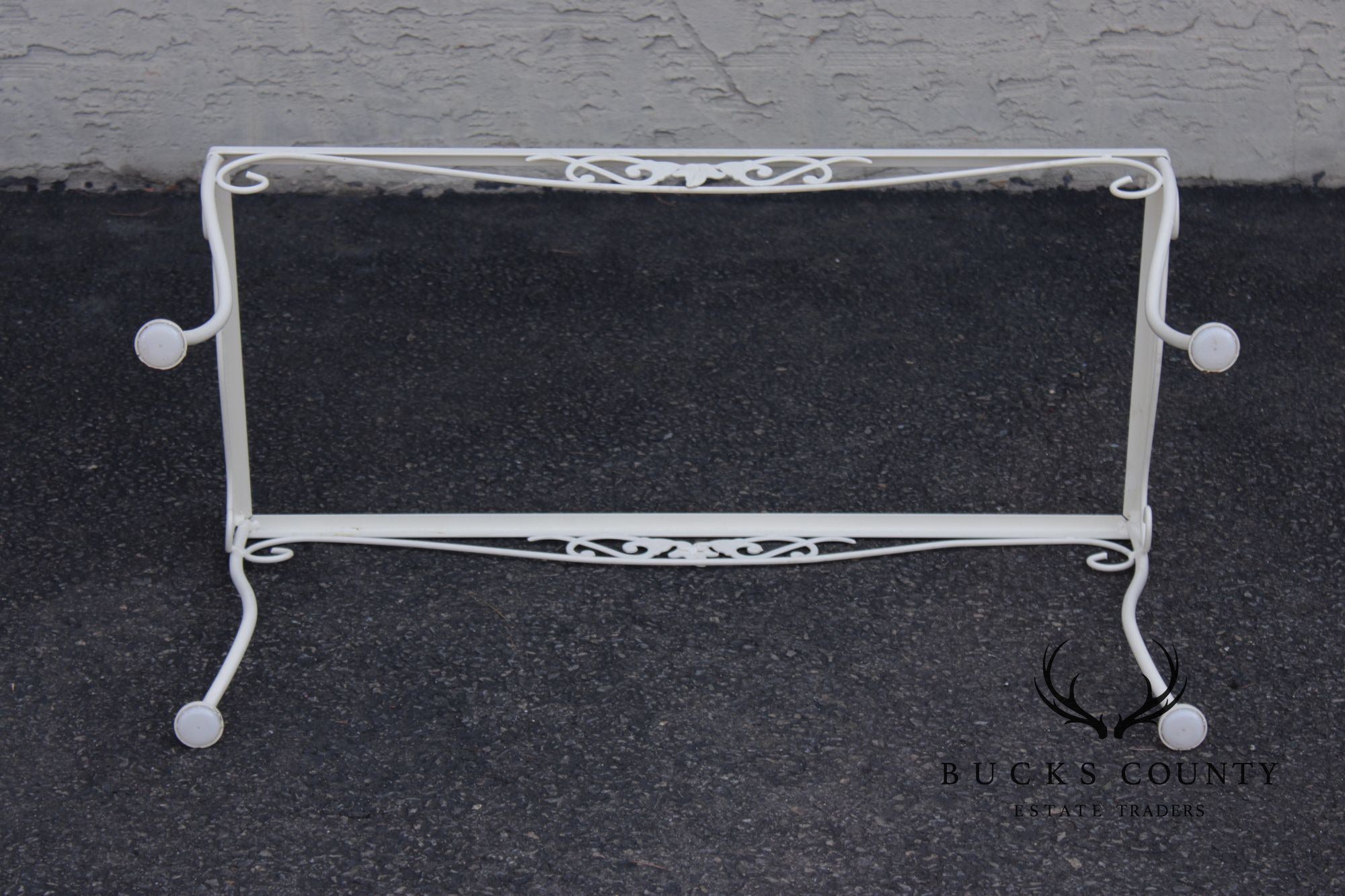 Vintage Glass Top Wrought Iron Outdoor Patio Coffee Table