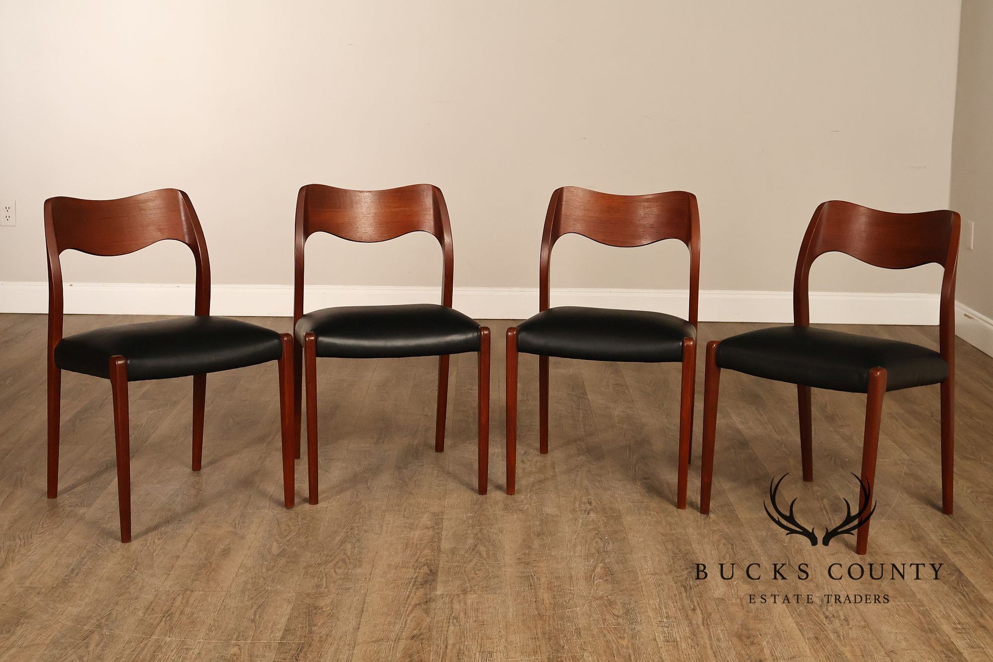 J.L. Møller Set Of Four Model 71 Teak Dining Chairs