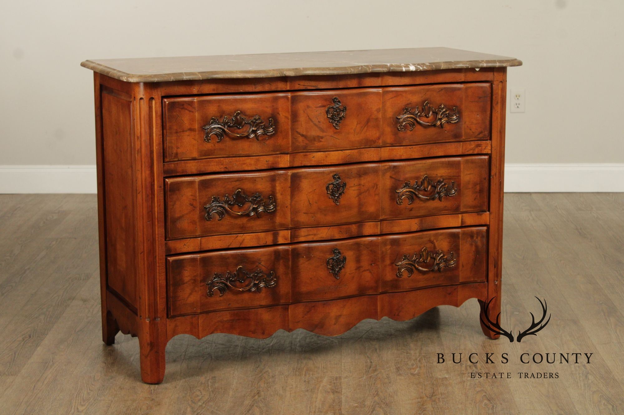 Century Furniture French Louis XV Style Marble Top 'Bordeaux' Dresser